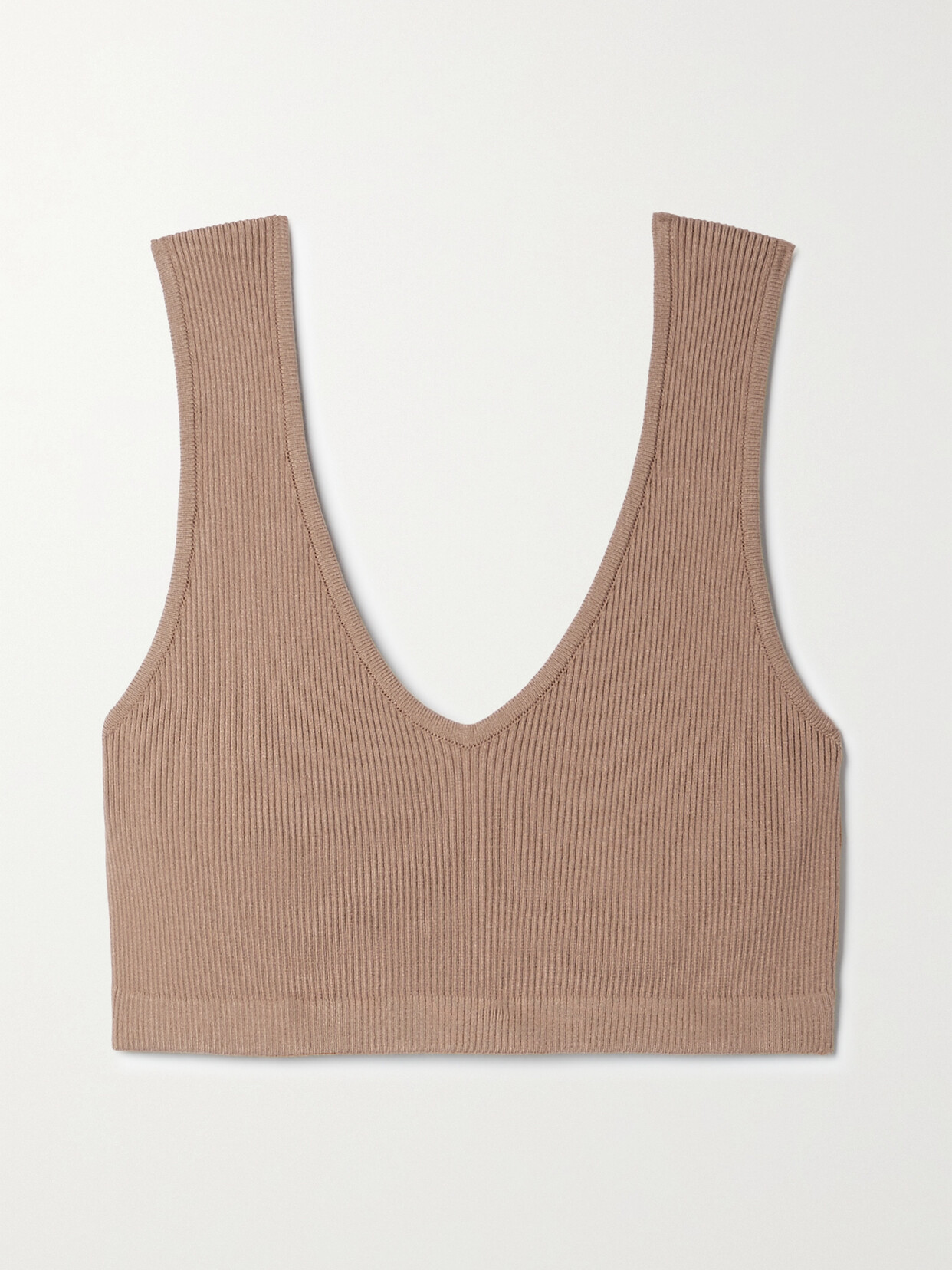 Zeynep Arçay Ribbed-knit Bra Top - Brown