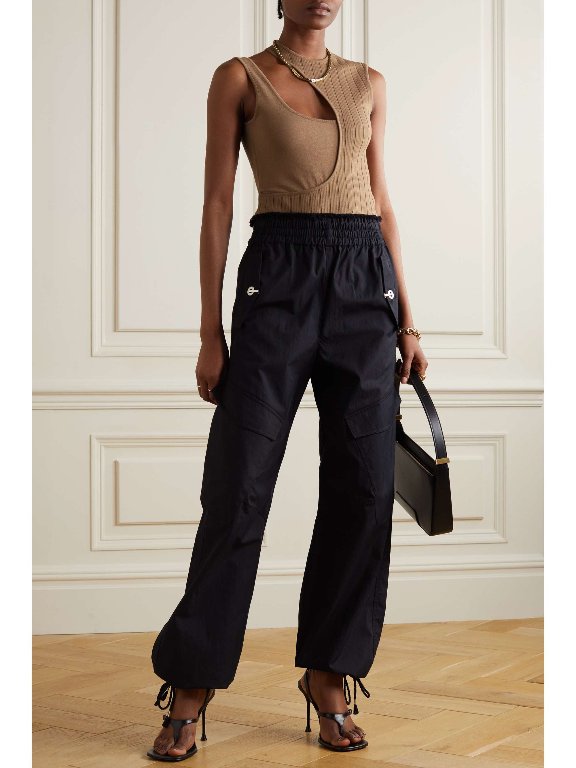 ZEYNEP ARCAY Cutout ribbed stretch-knit bodysuit