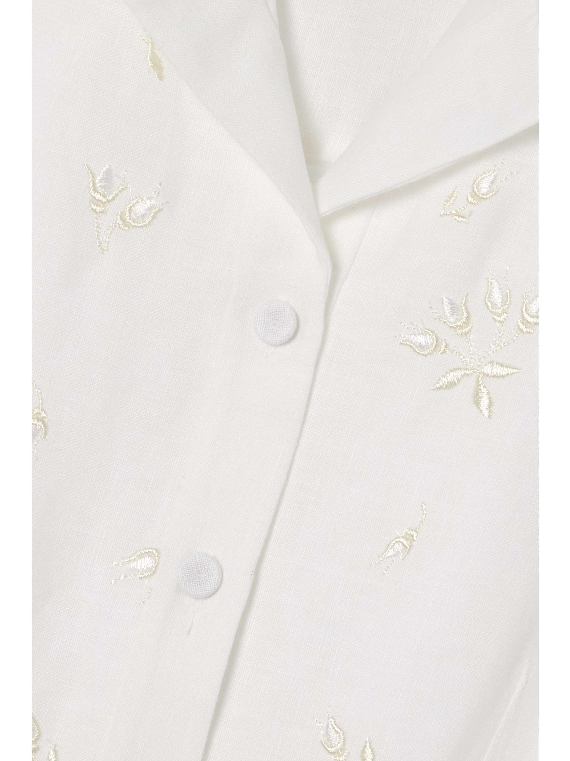 ERDEM Kasia belted embroidered linen midi shirt dress | NET-A-PORTER