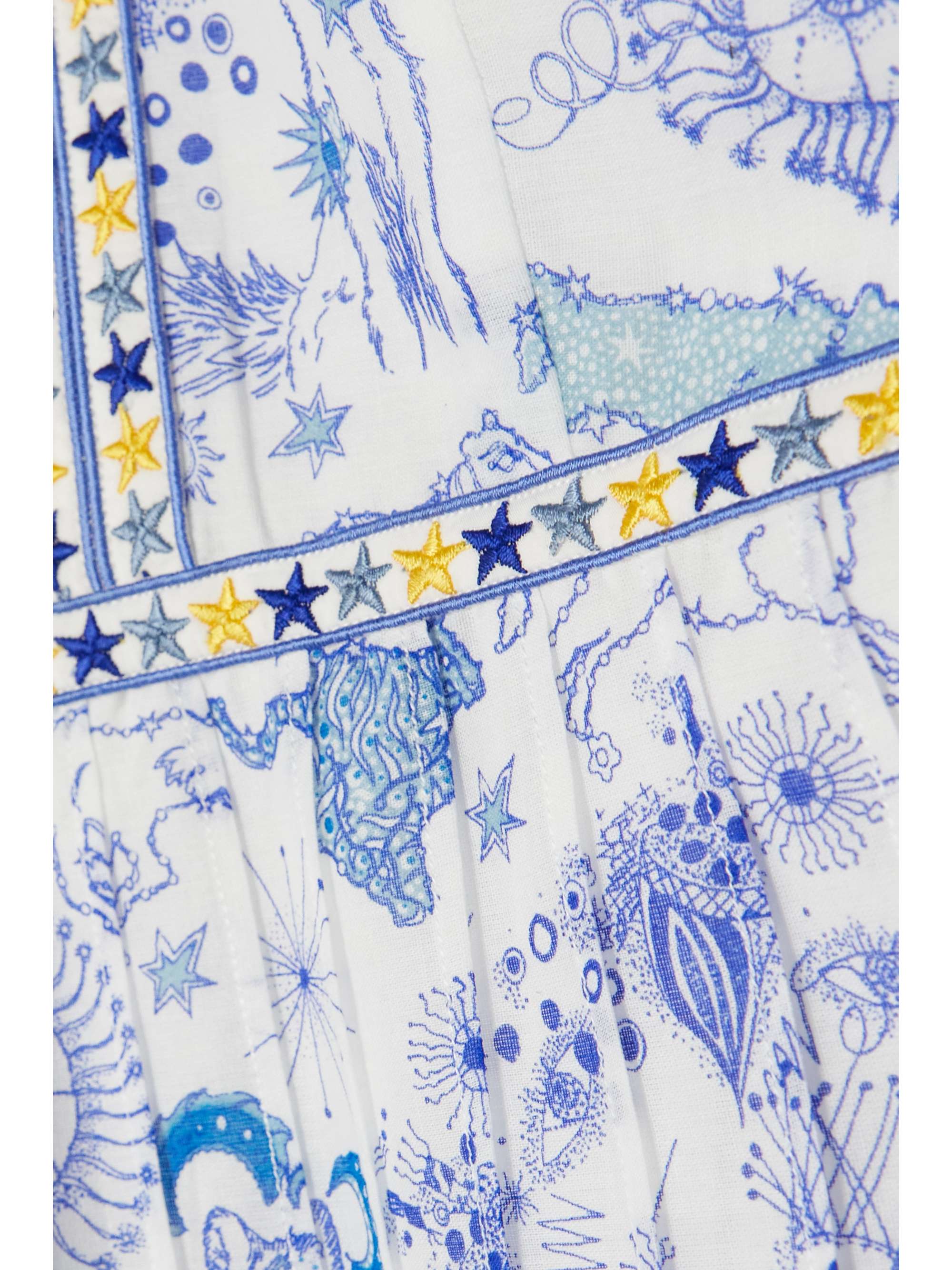 EMPORIO SIRENUSE Bella embroidered printed cotton-voile maxi dress