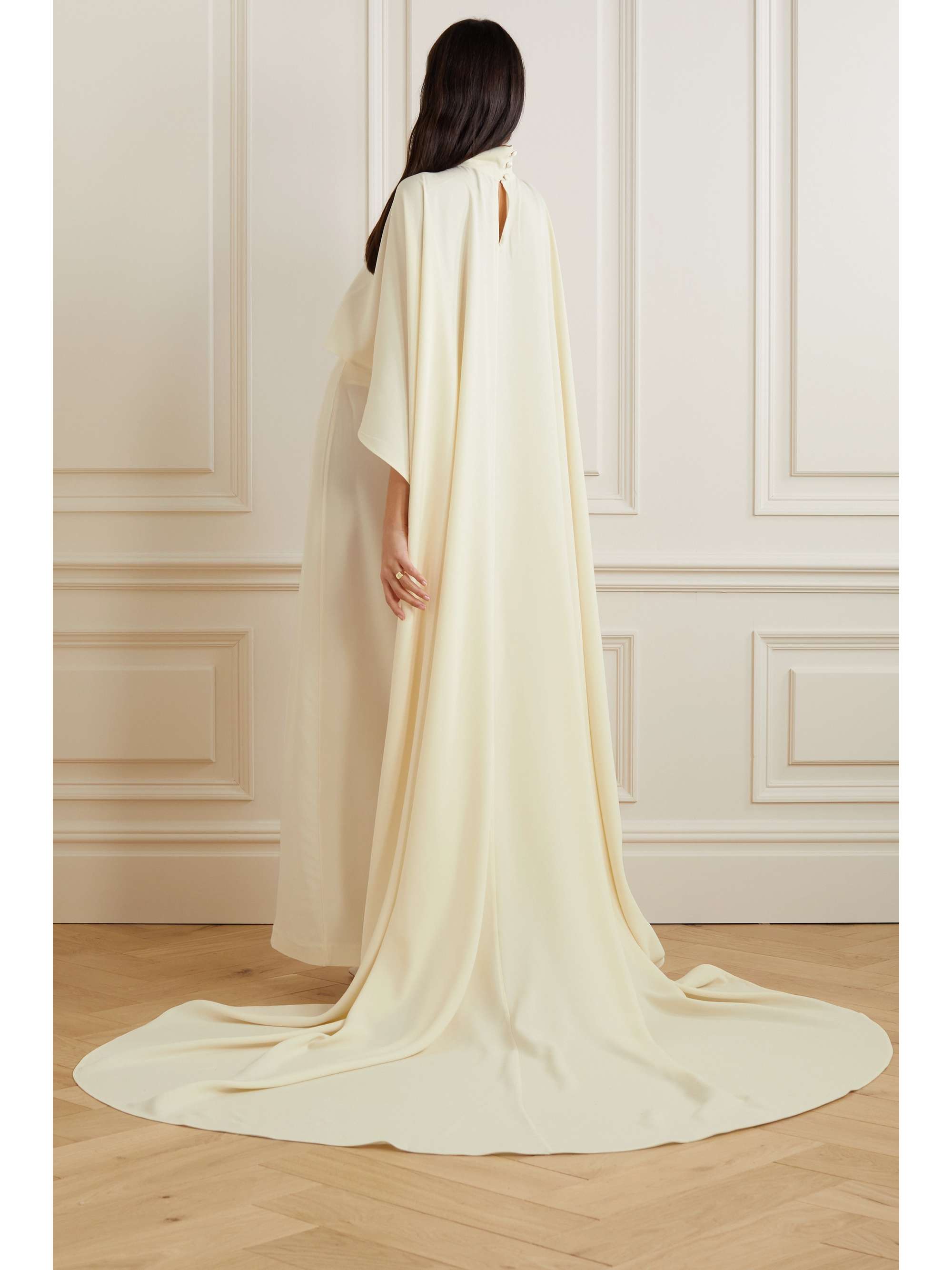 TALLER MARMO + NET SUSTAIN Leia layered crepe gown