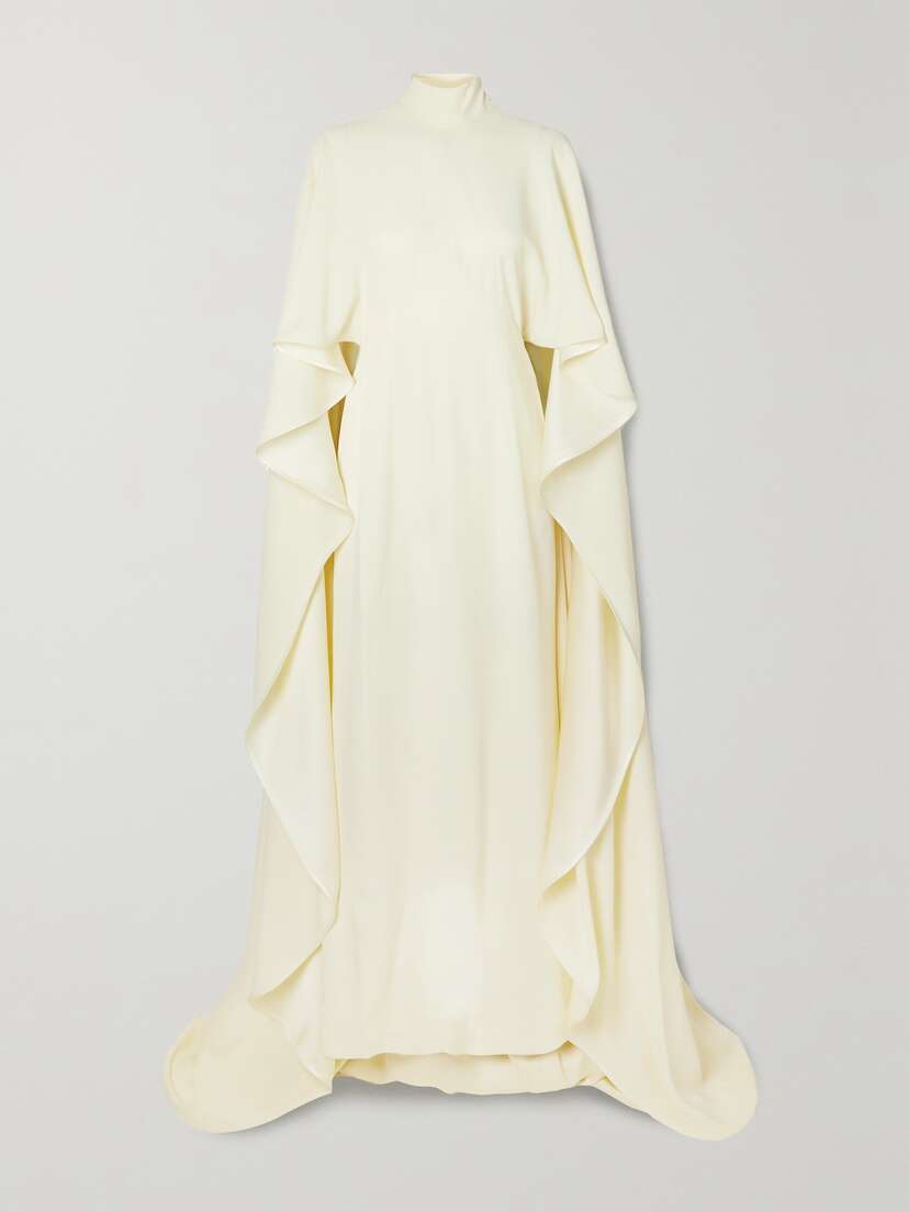 Taller Marmo + Net Sustain Leia Layered Crepe Gown