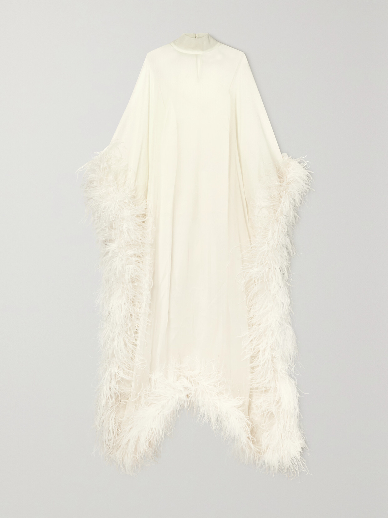 Taller Marmo - + Net Sustain Casta Diva Feather-trimmed Silk-chiffon Kaftan - Ivory