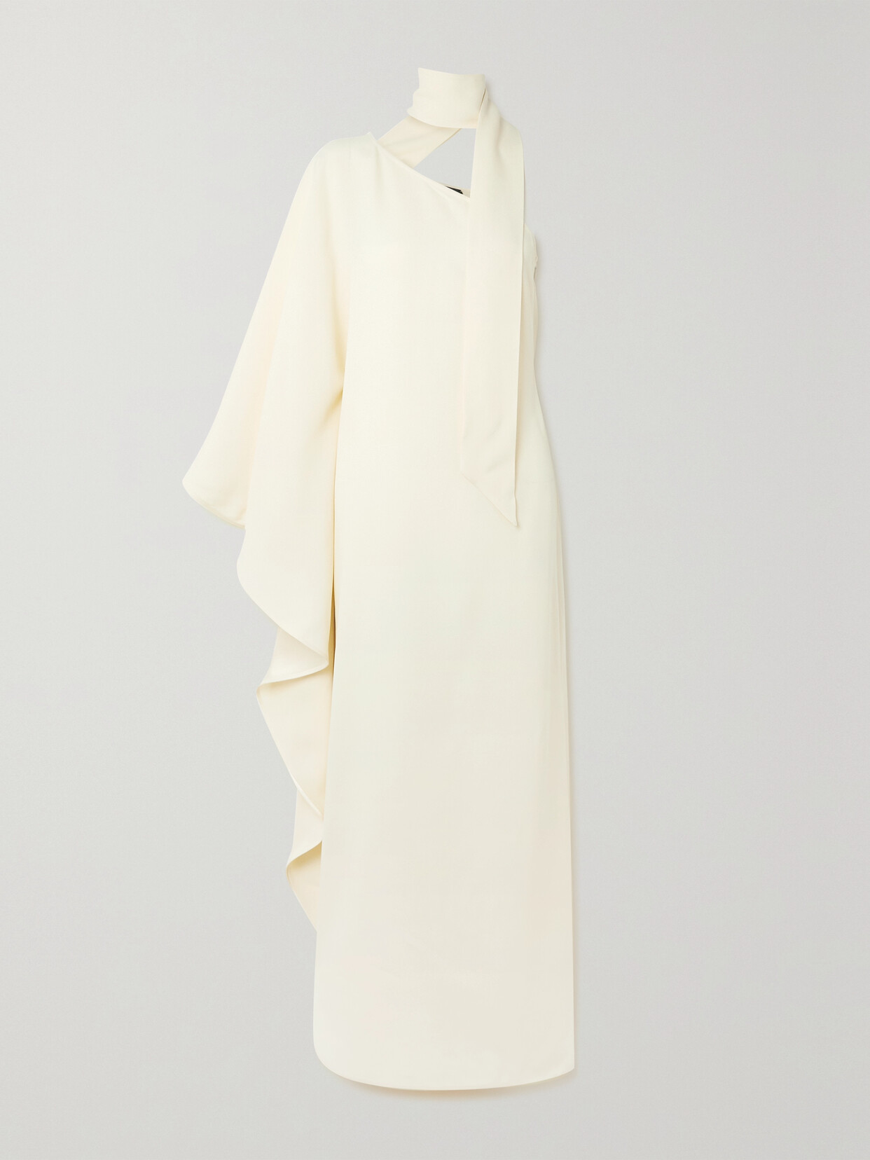 Taller Marmo + Net Sustain Ubud One-shoulder Ruffled Crepe Gown In Ivory