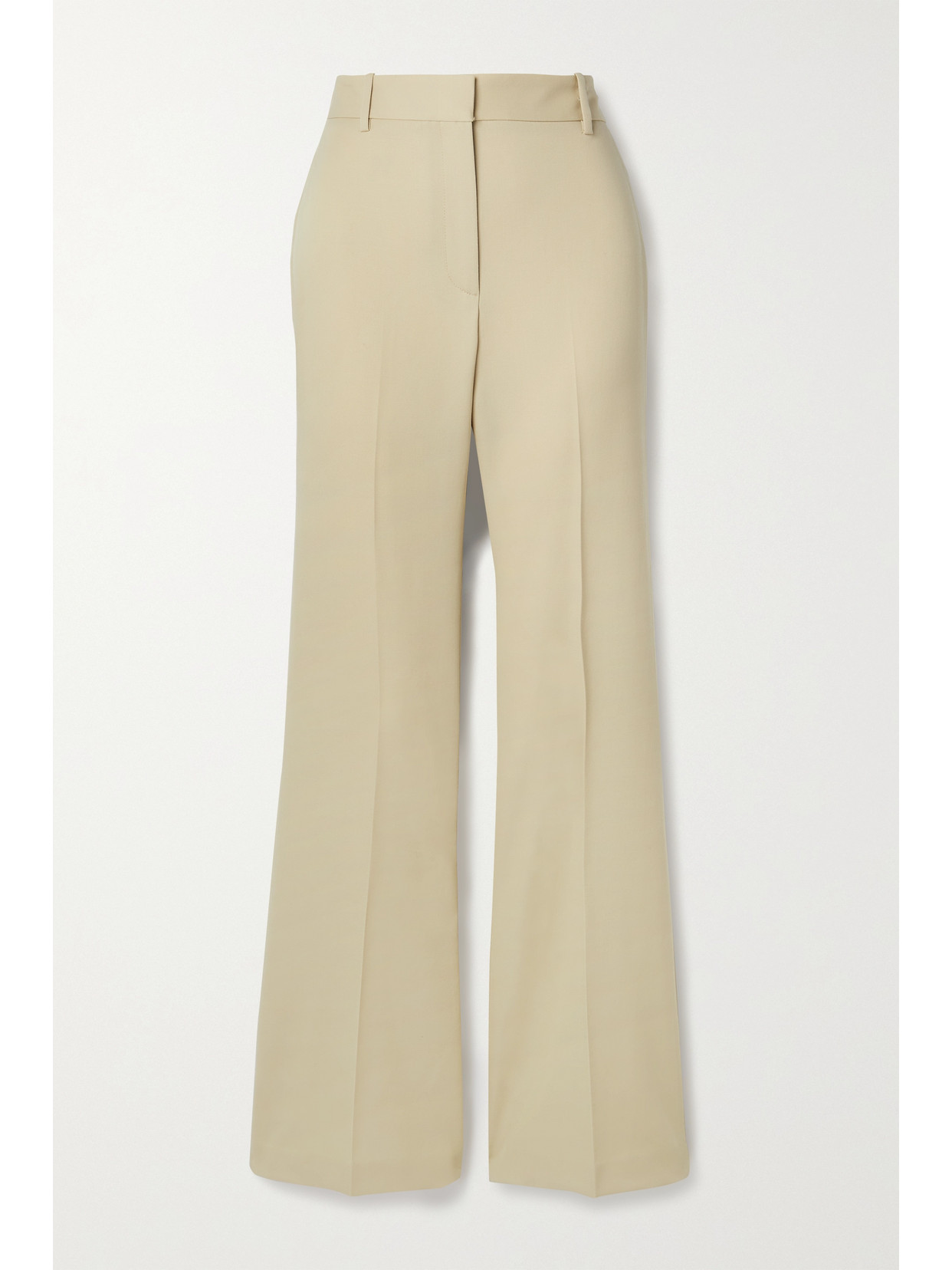 Nili Lotan Arielle Wool-twill Flared Pants In Neutrals