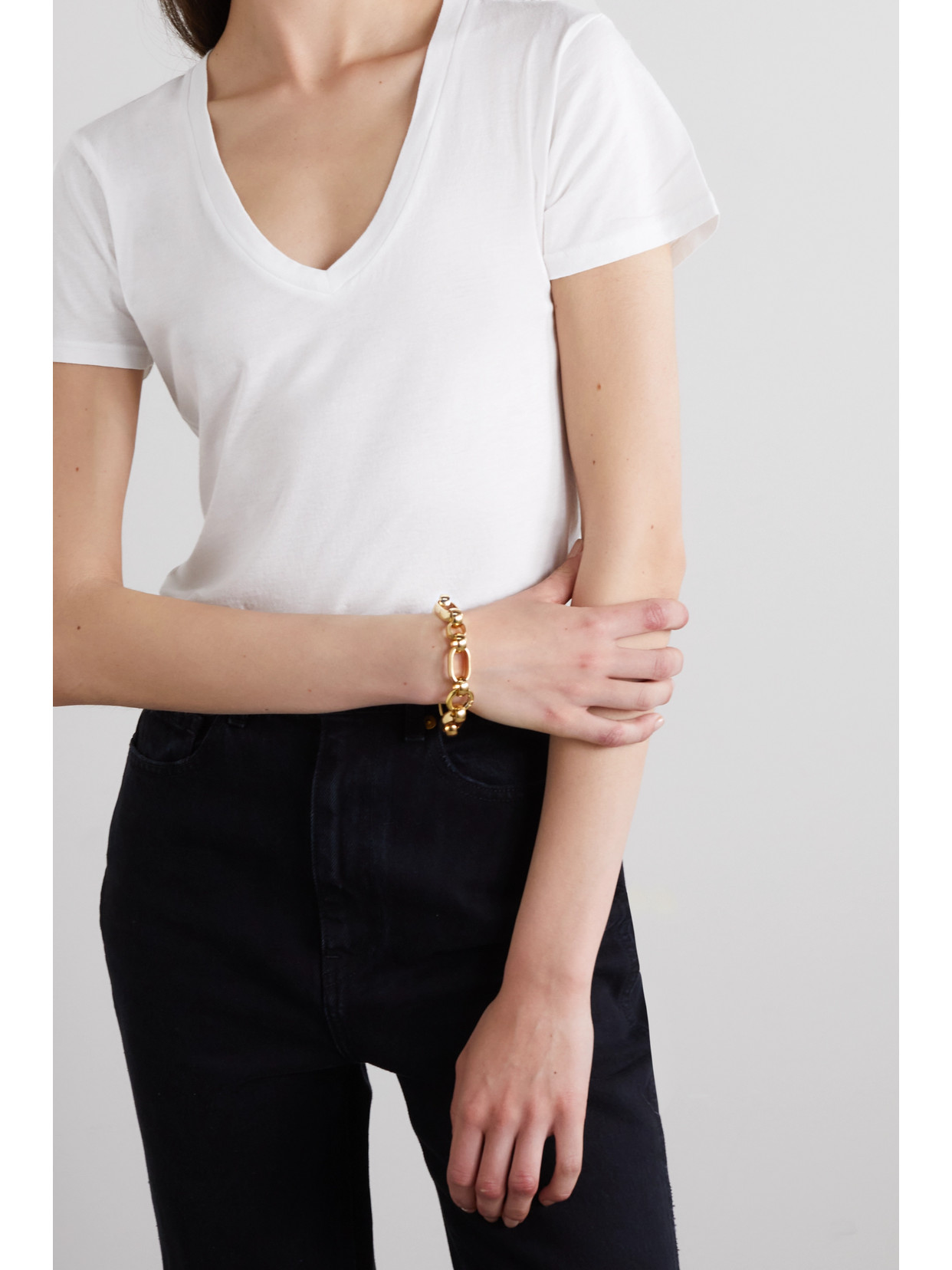 Nili Lotan Carol V Neck T-shirt In White