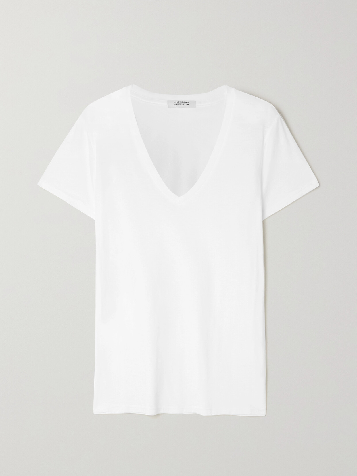 Shop Nili Lotan Carol Cotton-jersey T-shirt In White