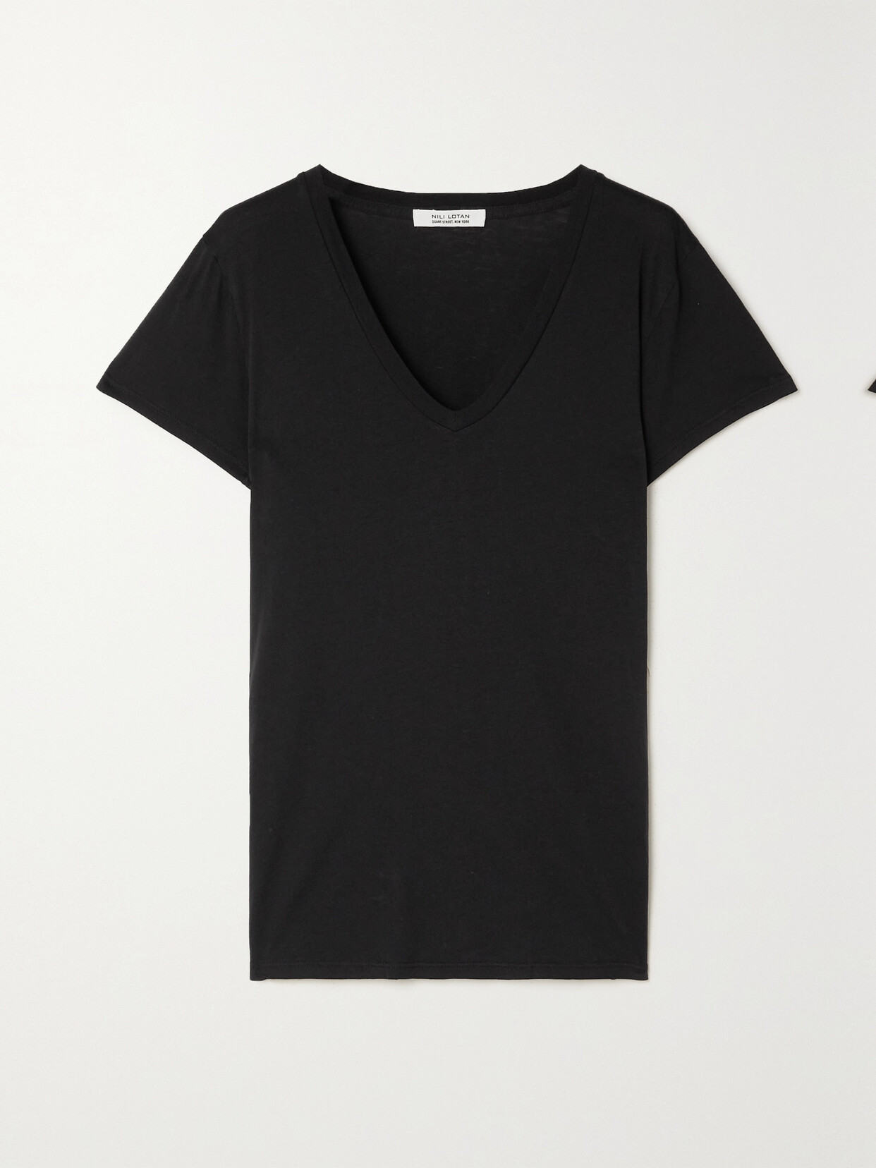 Shop Nili Lotan Carol Cotton-jersey T-shirt In Black