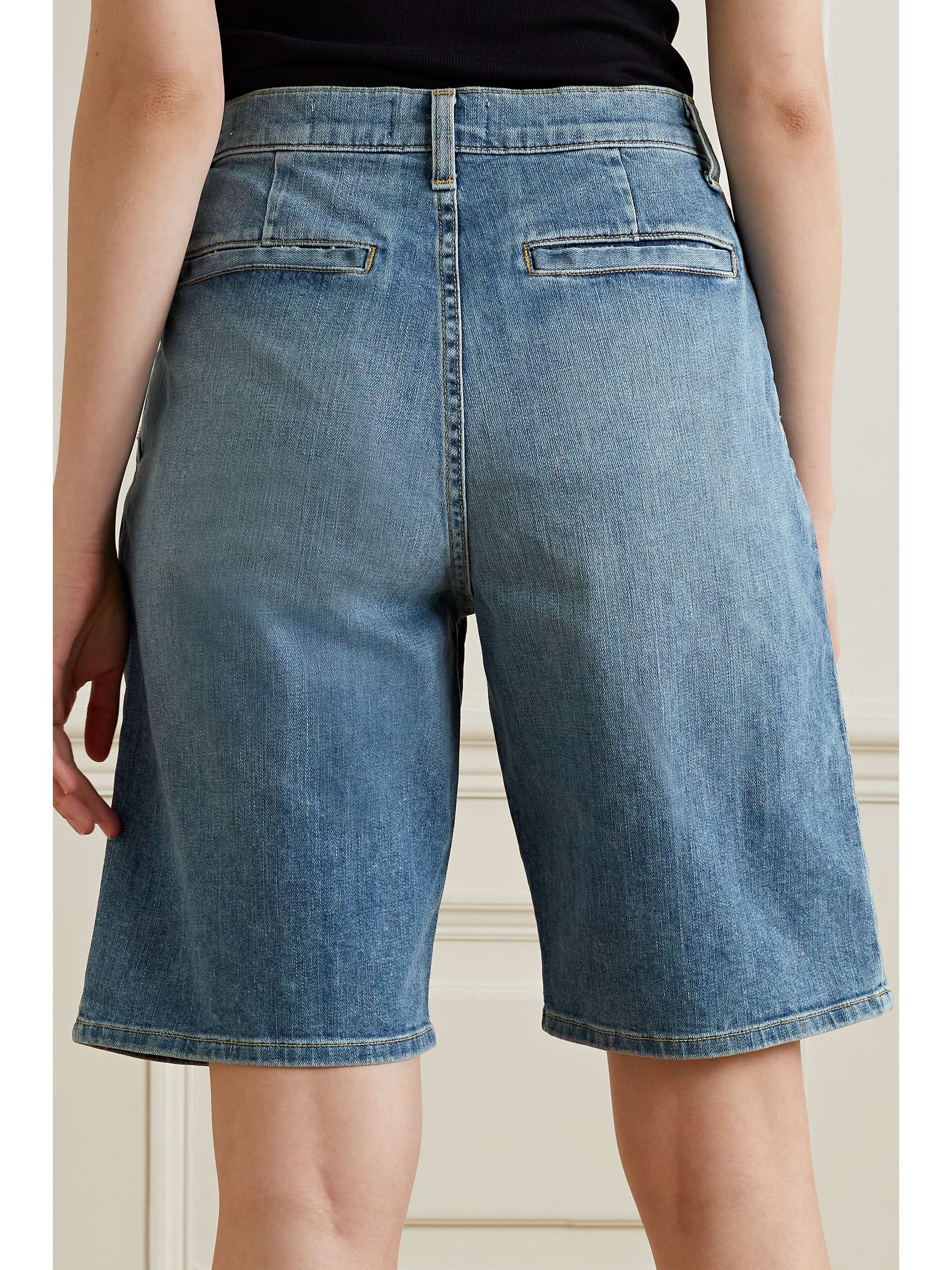 NILI LOTAN Julie pleated denim shorts