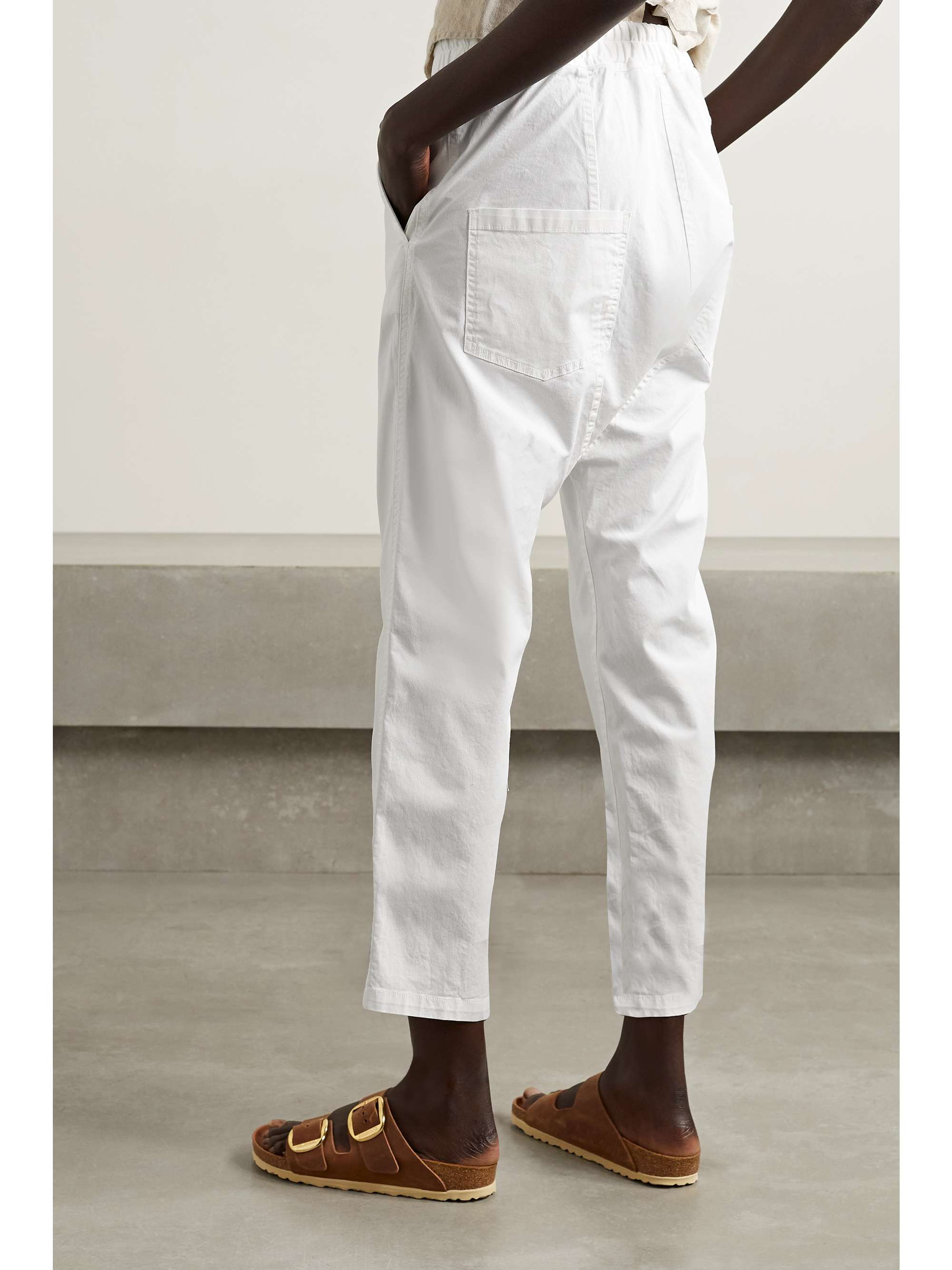 NILI LOTAN Casablanca cropped cotton-blend twill pants