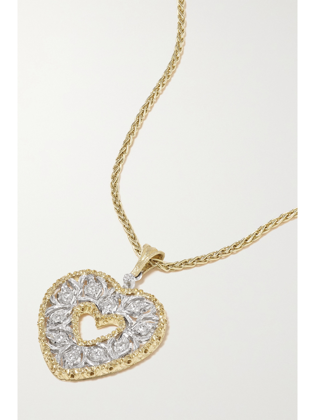 Buccellati Ramage 18-karat Yellow And White Gold Diamond Necklace