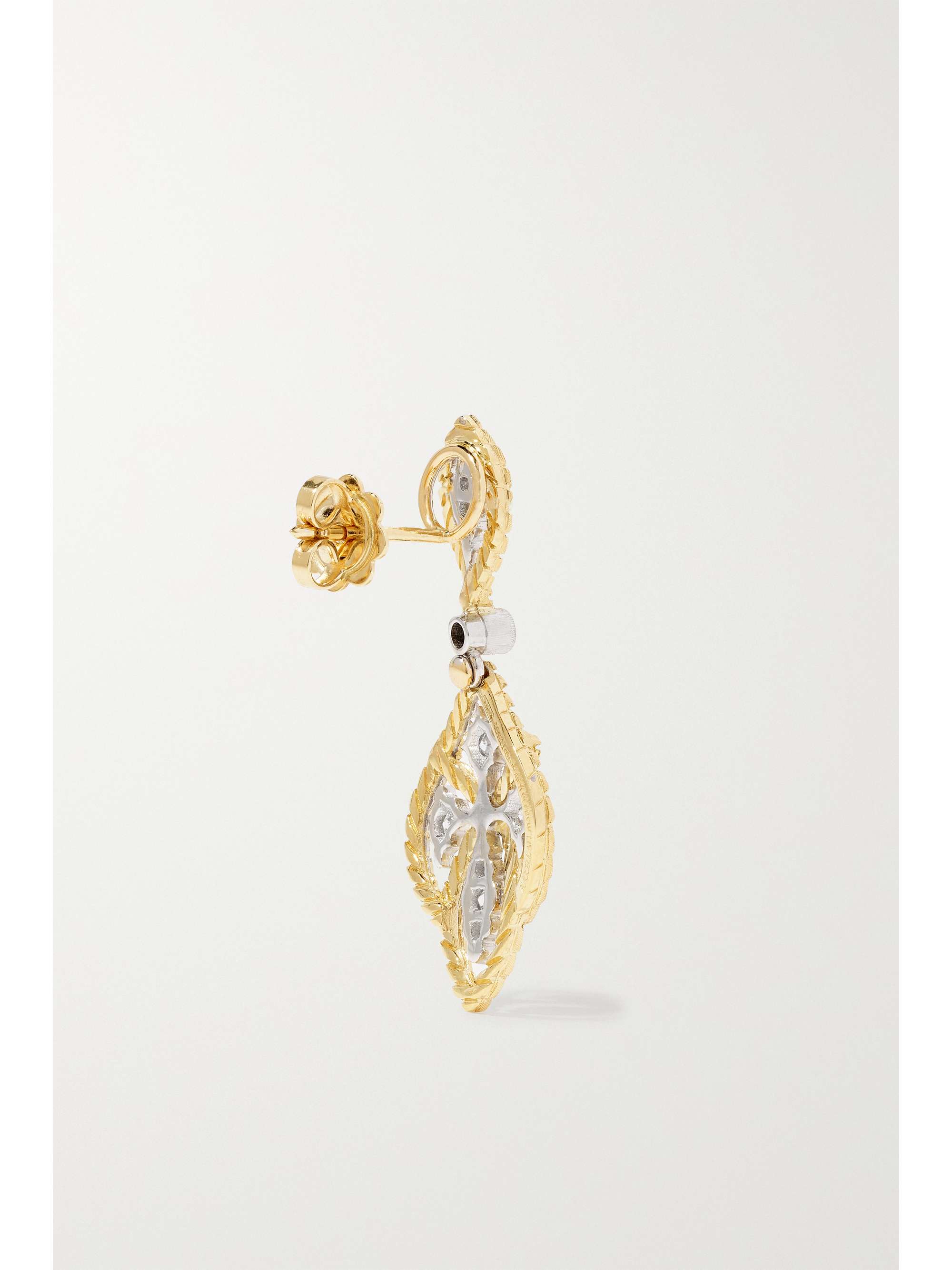 BUCCELLATI Étoilée 18-karat yellow and white gold diamond earrings