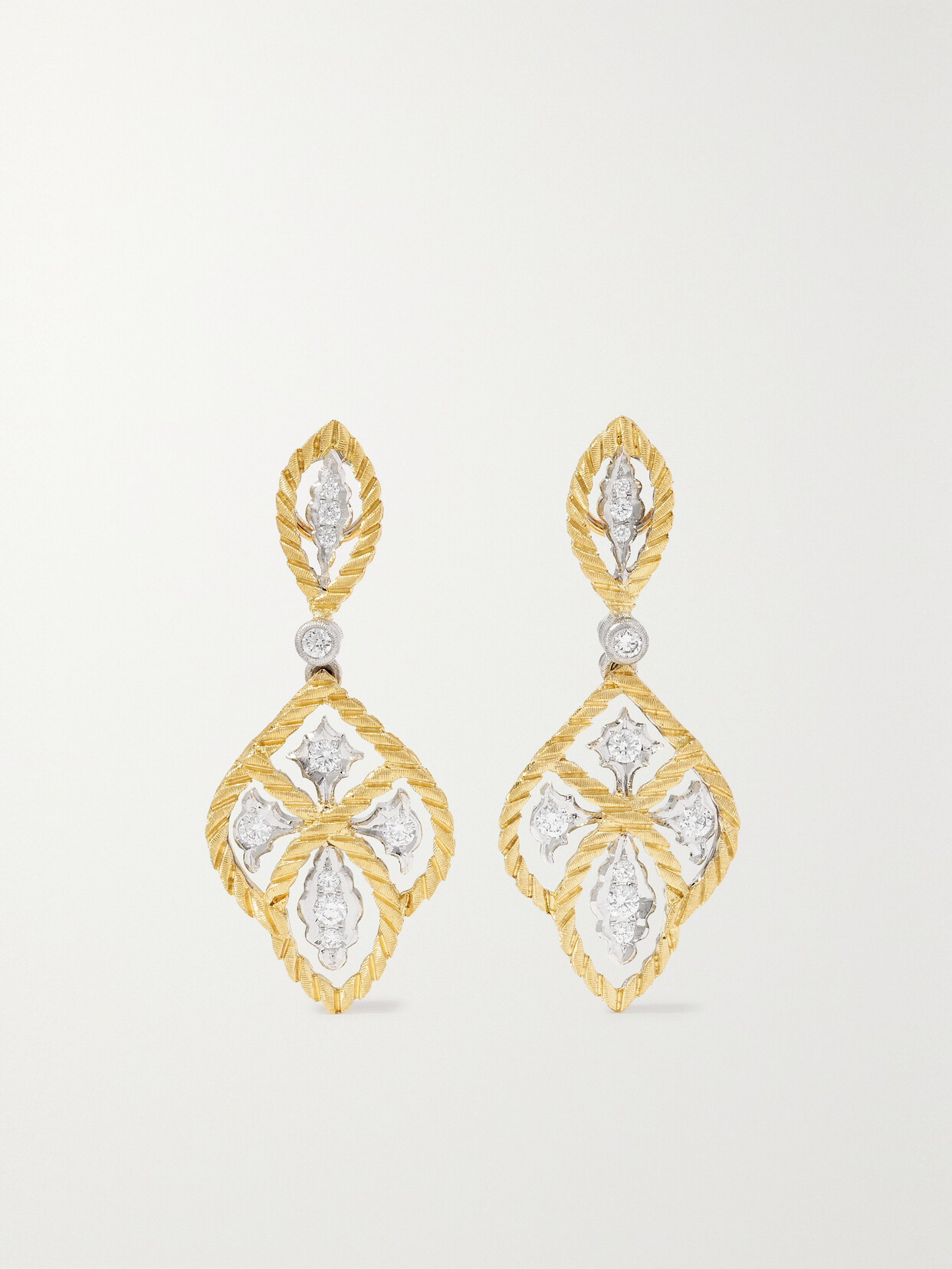 Buccellati Étoilée 18-karat Yellow And White Gold Diamond Earrings