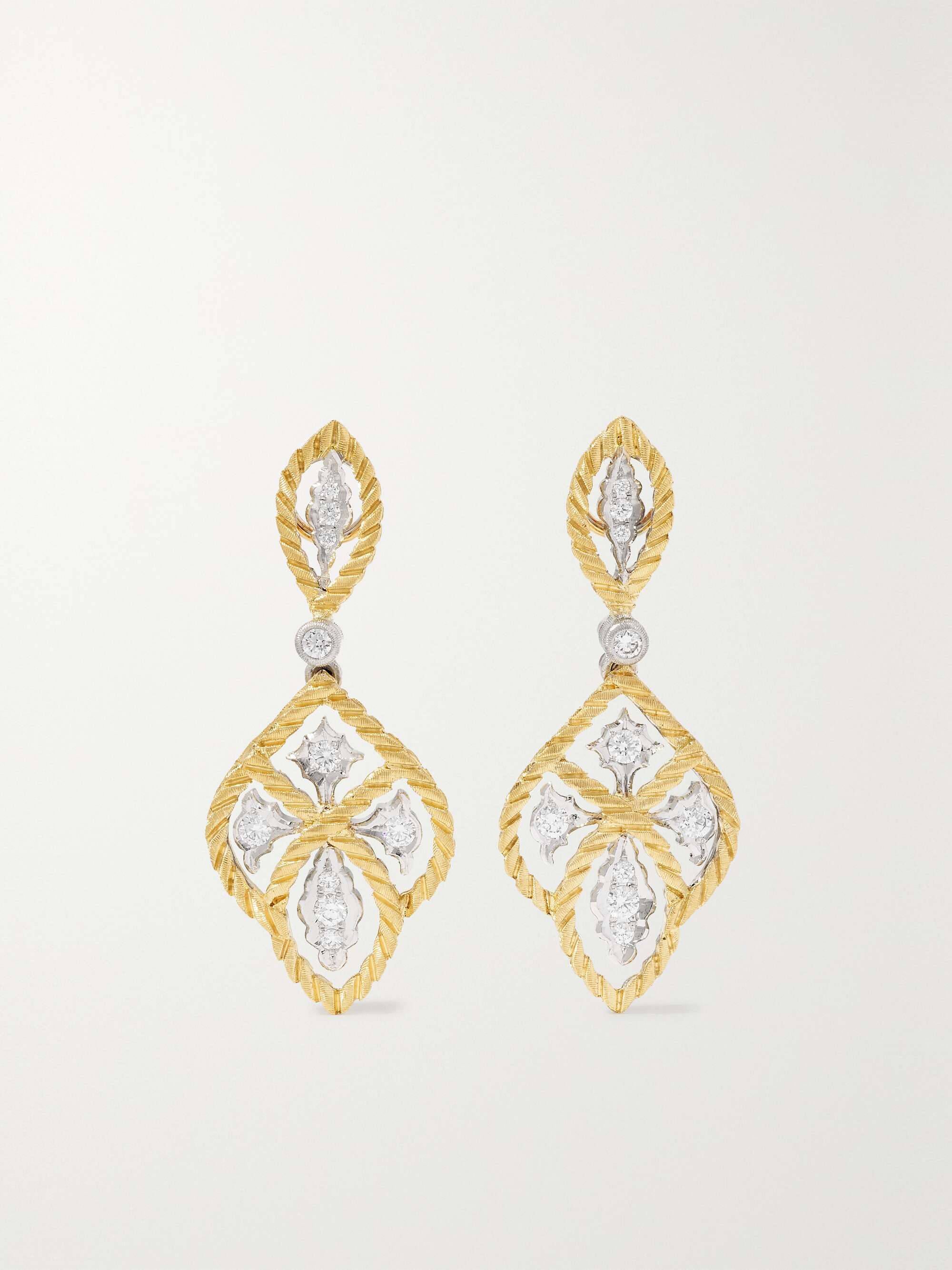 BUCCELLATI Étoilée 18-karat yellow and white gold diamond earrings