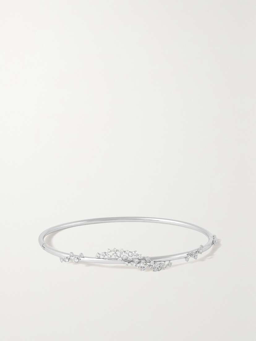 Ananya Scatter 18-karat White Gold Diamond Bangle