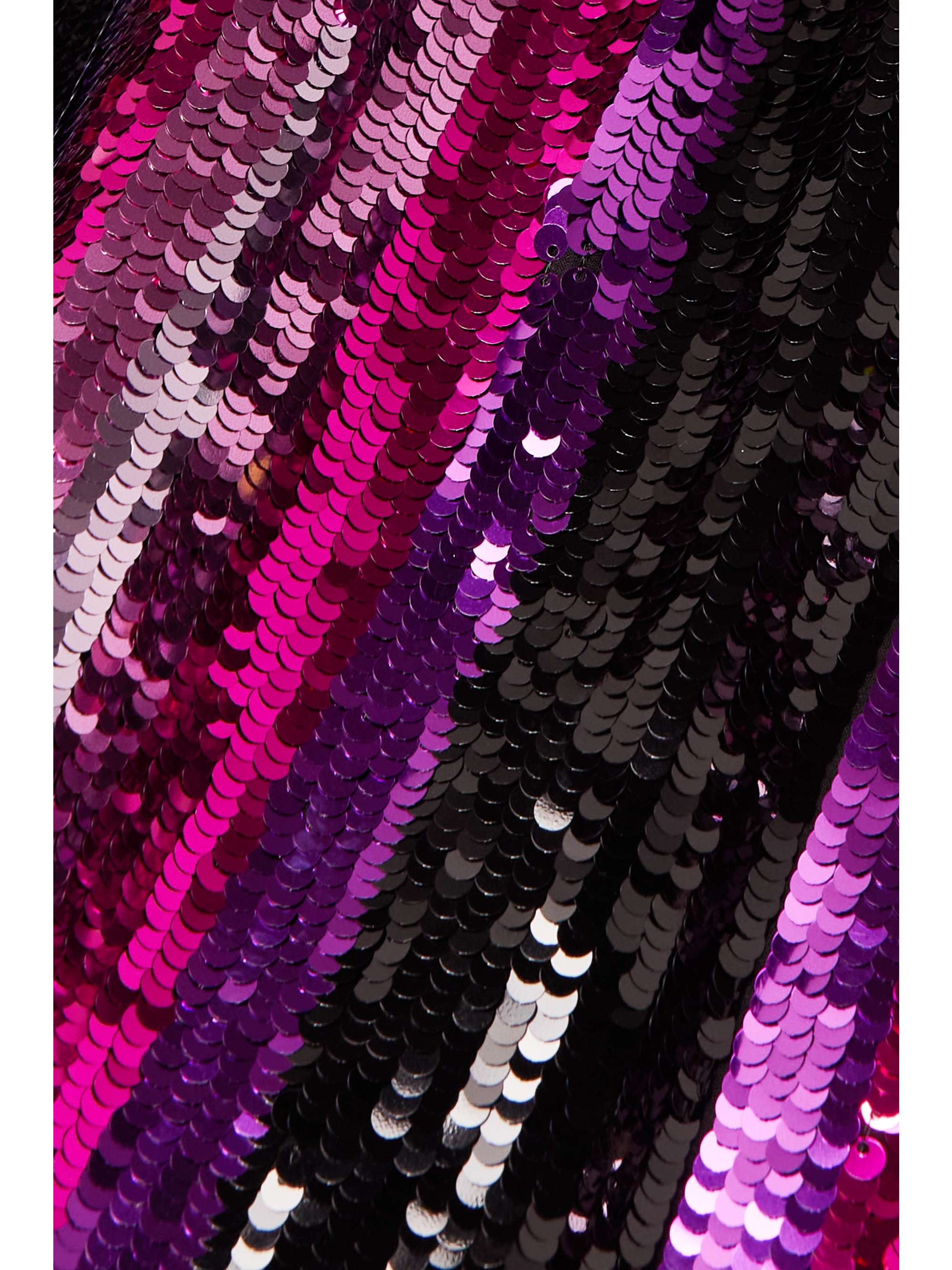 HALPERN Striped sequined crepe de chine mini dress