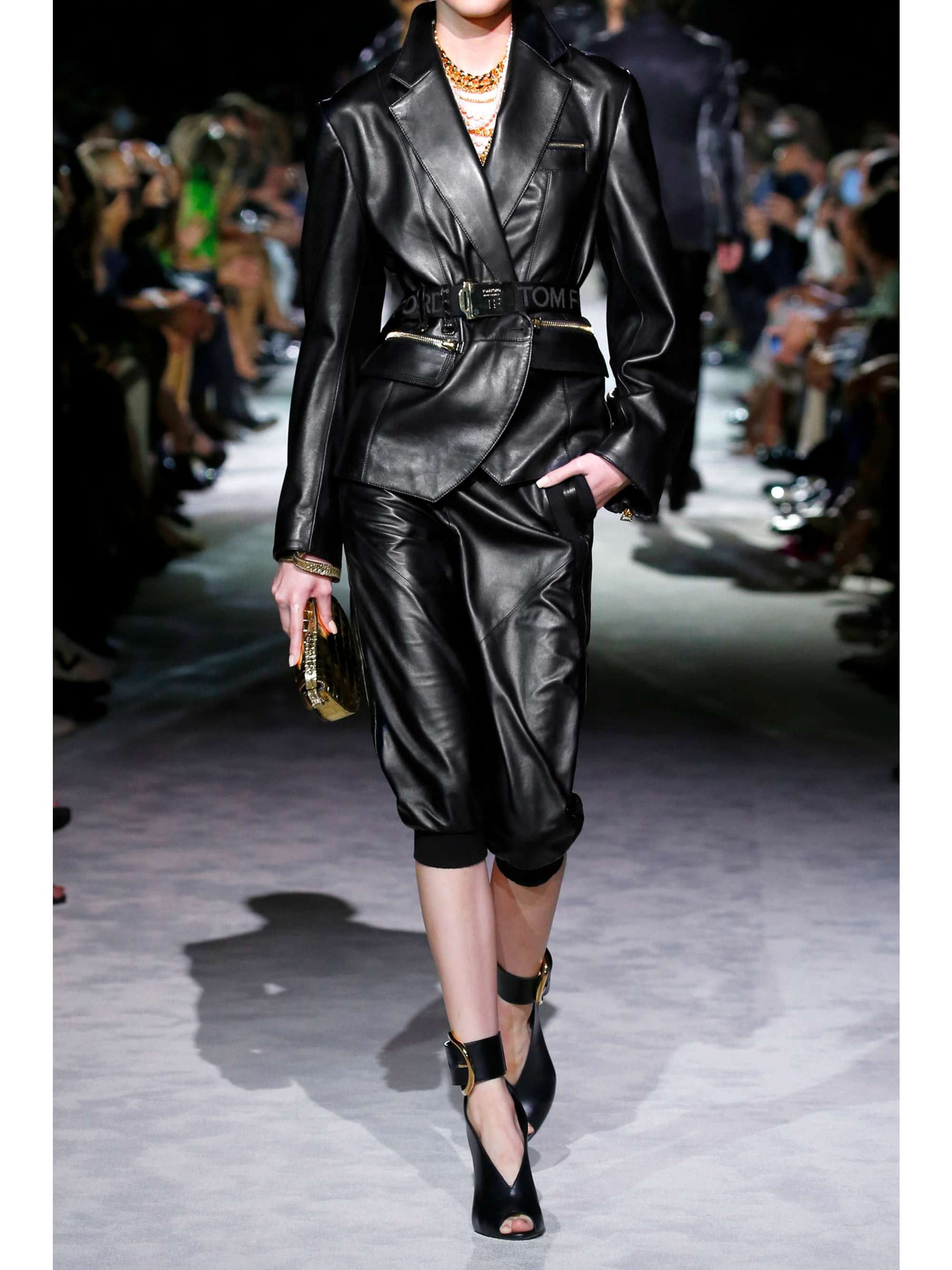 Black Plonge leather blazer | TOM FORD 