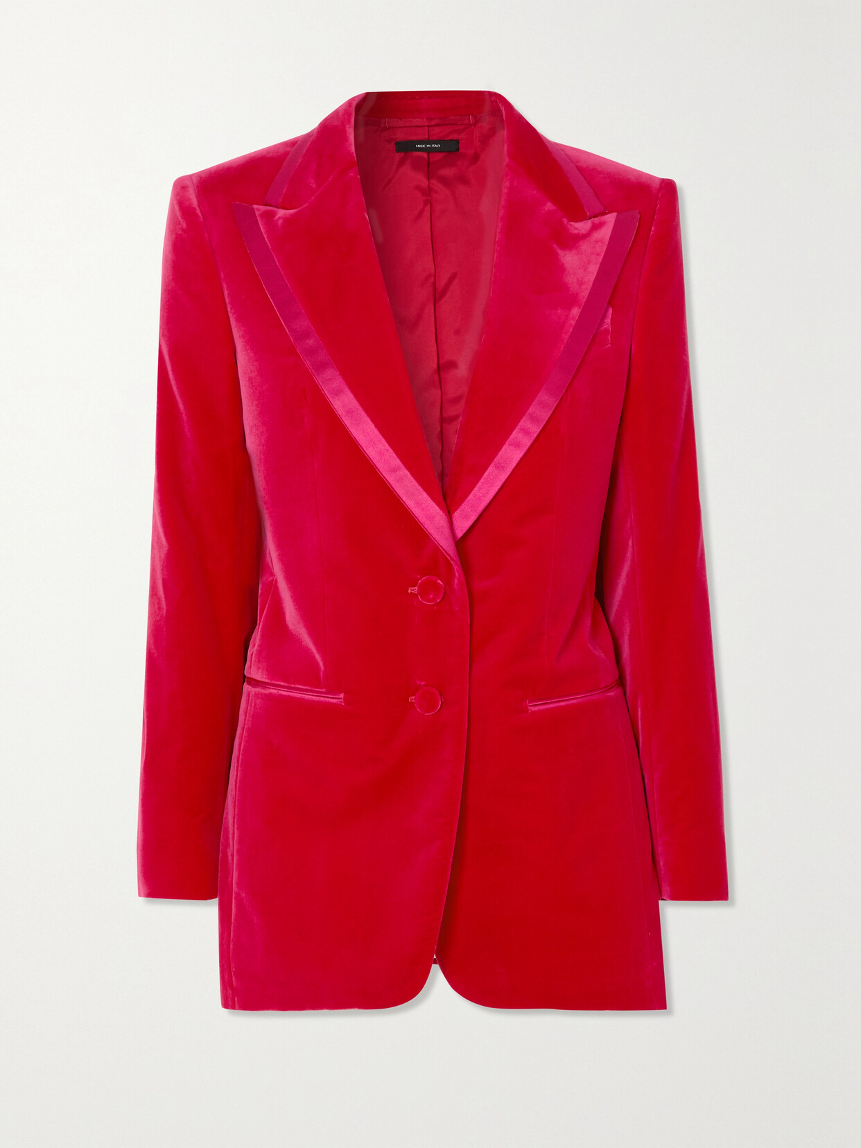 TOM FORD Silk Satin-trimmed Cotton-velvet Blazer