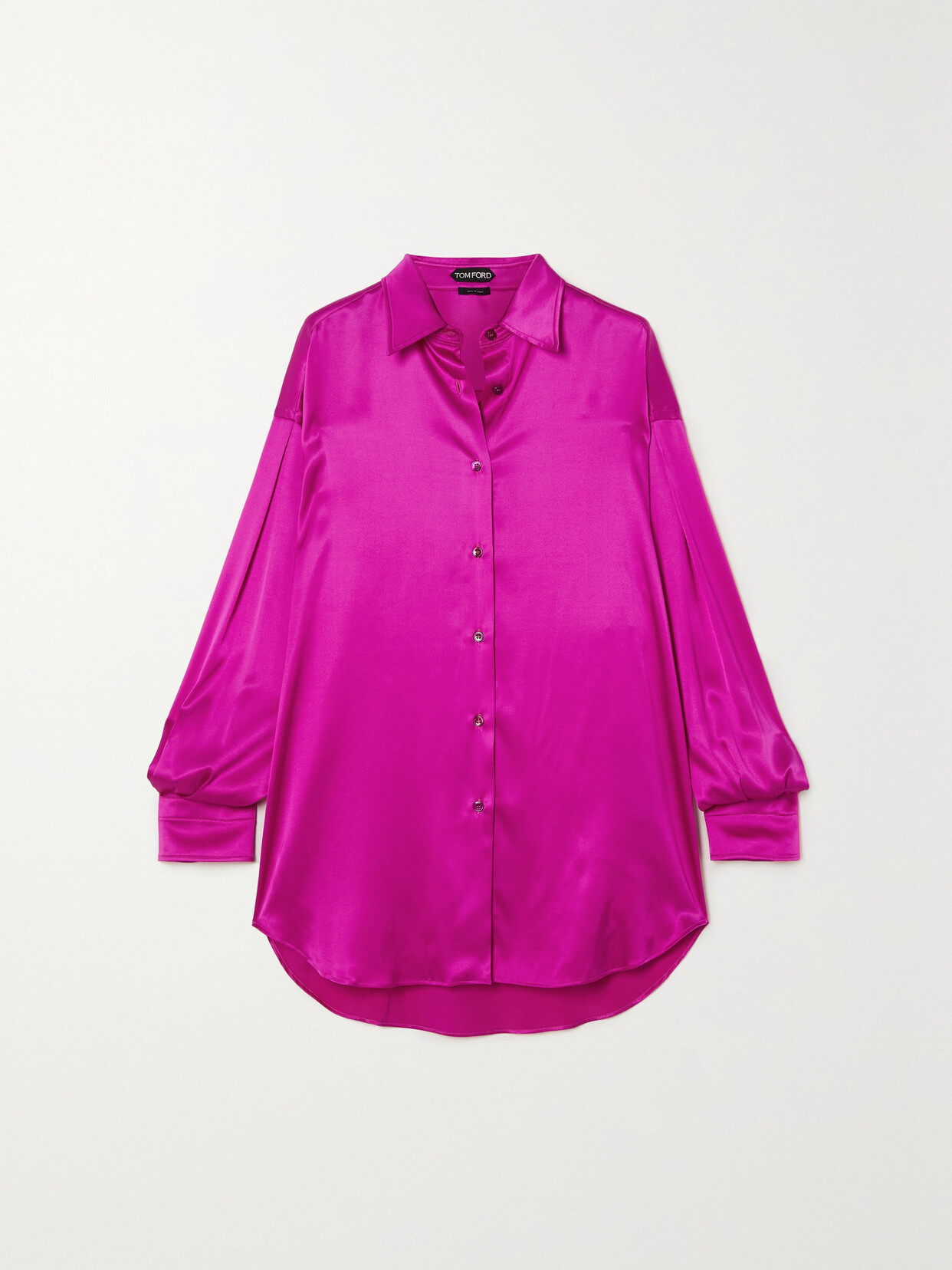 TOM FORD Oversized Silk And Lyocell-blend Satin Shirt - Pink