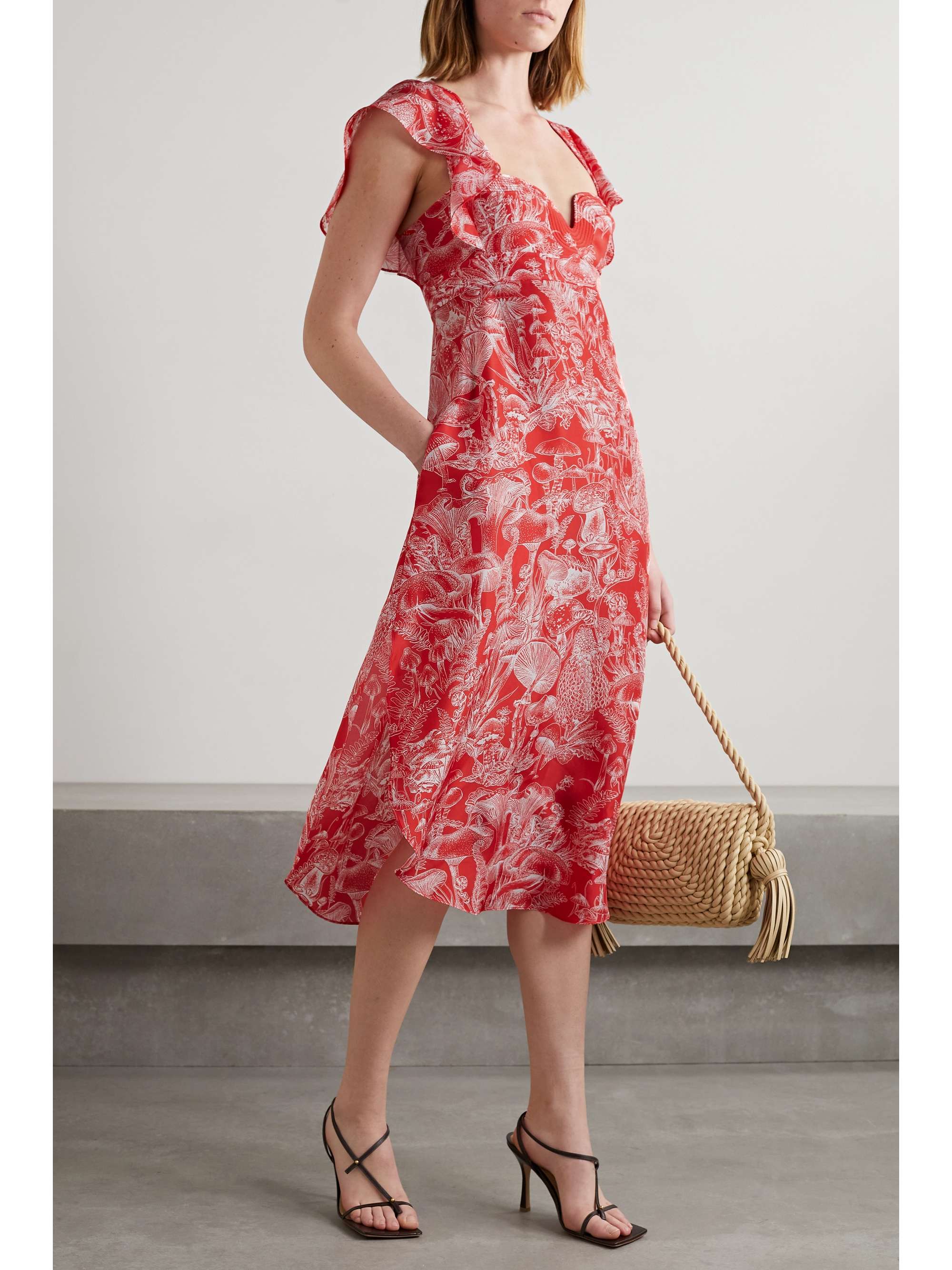 STELLA MCCARTNEY Printed silk midi dress | NET-A-PORTER