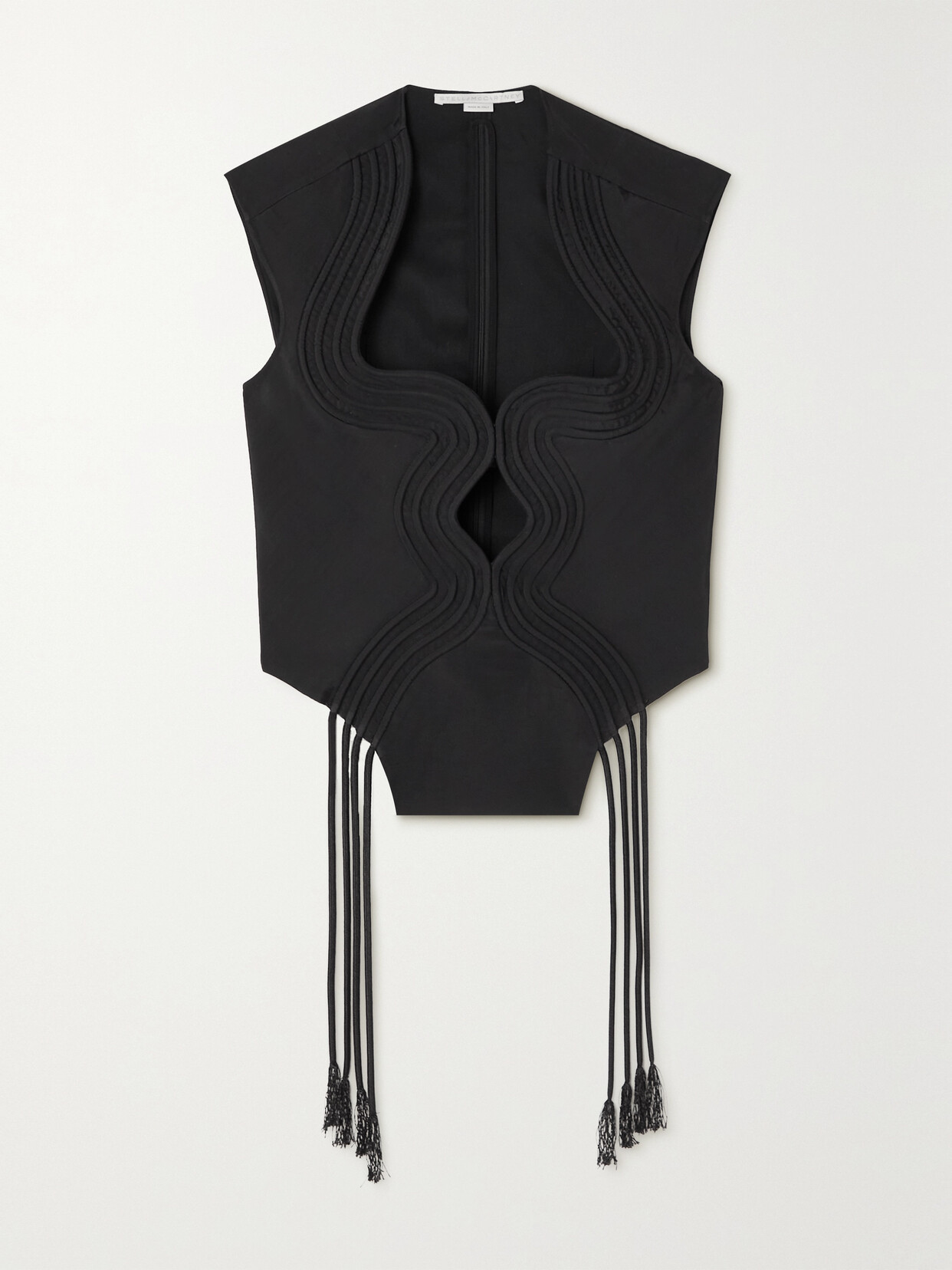 Stella McCartney Cutout Tasseled Woven Top