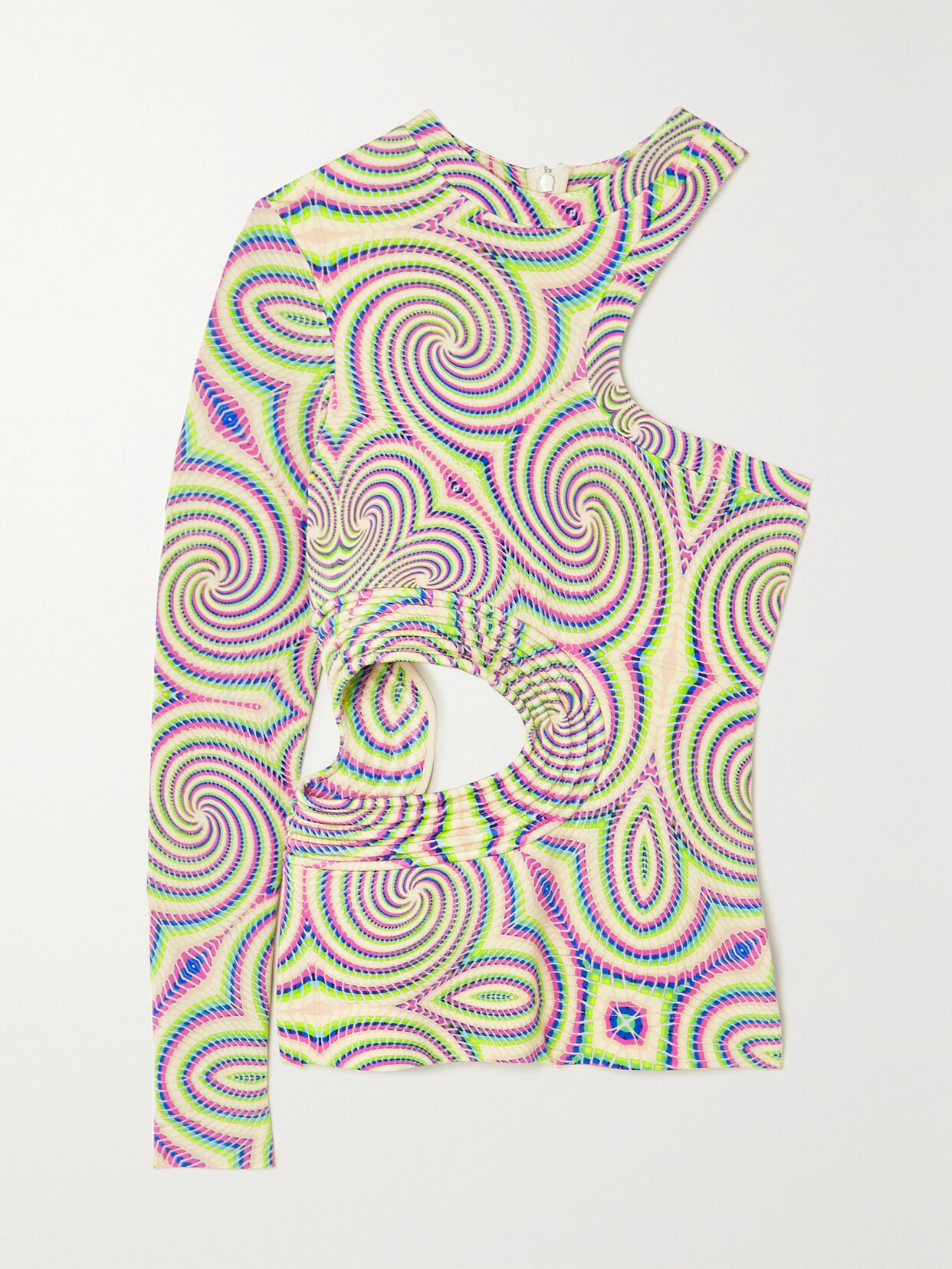 STELLA MCCARTNEY CUTOUT PRINTED STRETCH-JERSEY BODYSUIT