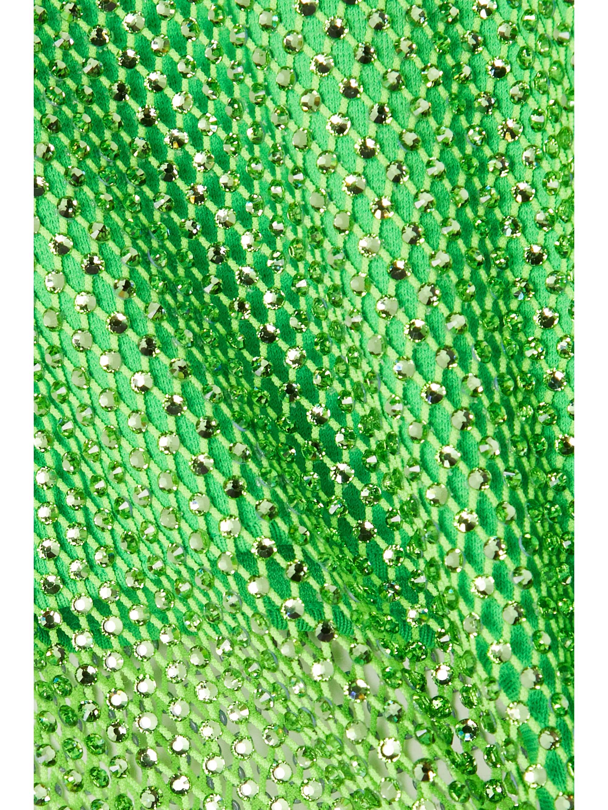 STELLA MCCARTNEY Crystal-embellished mesh maxi dress