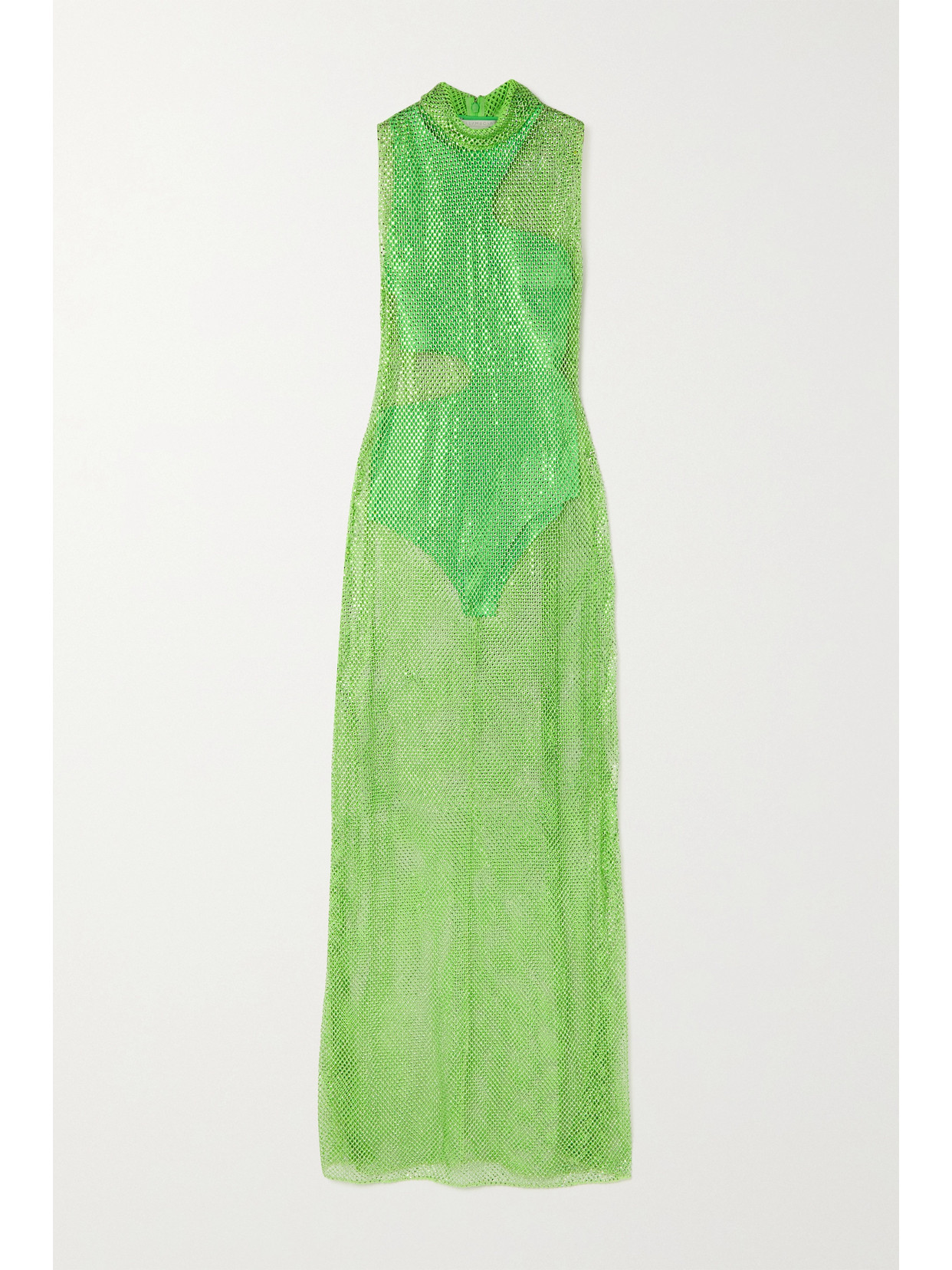 Stella McCartney Crystal-embellished Mesh Maxi Dress - Green