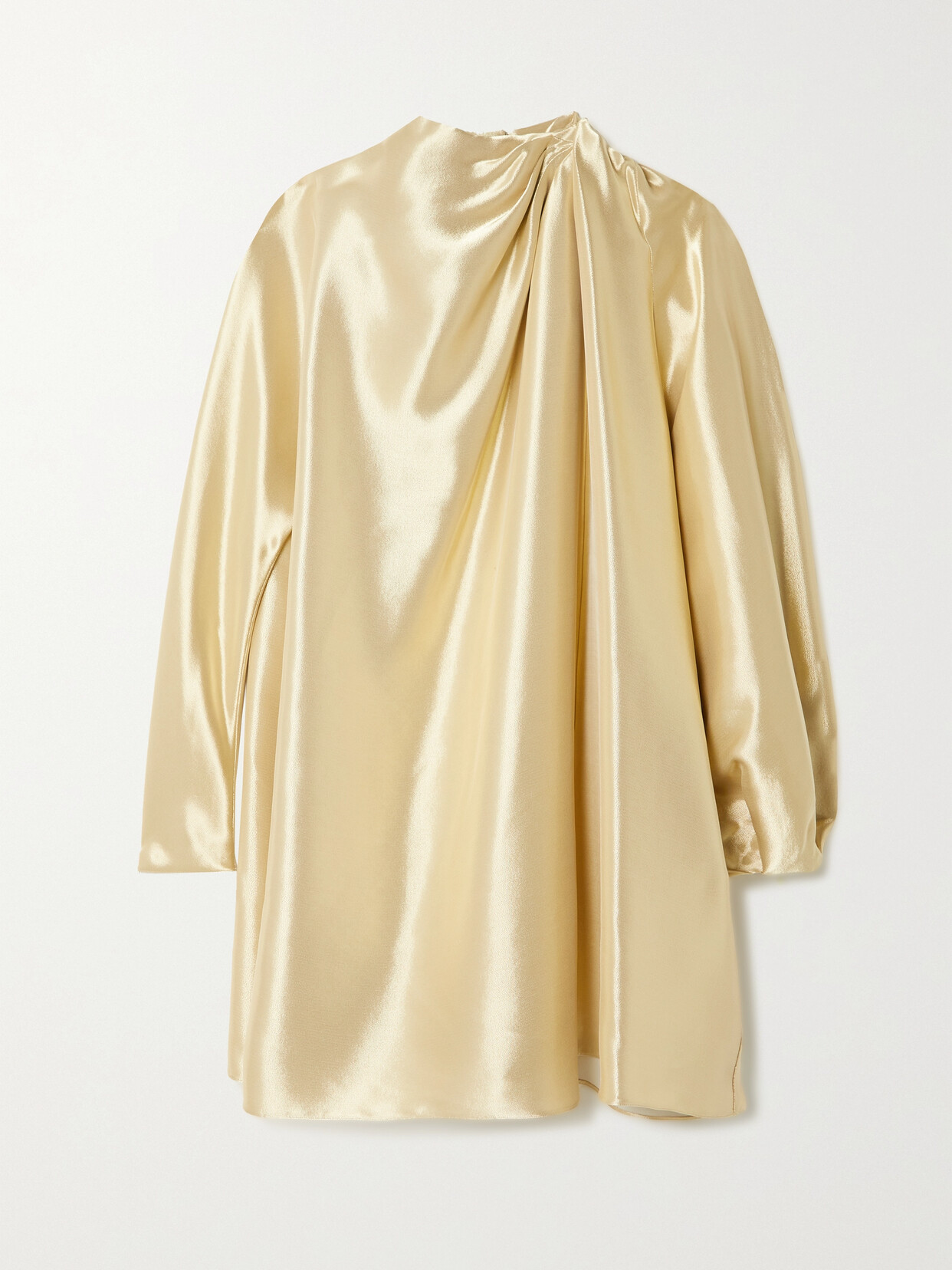 Fendi Draped Silk-blend Lamé Mini Dress - Gold