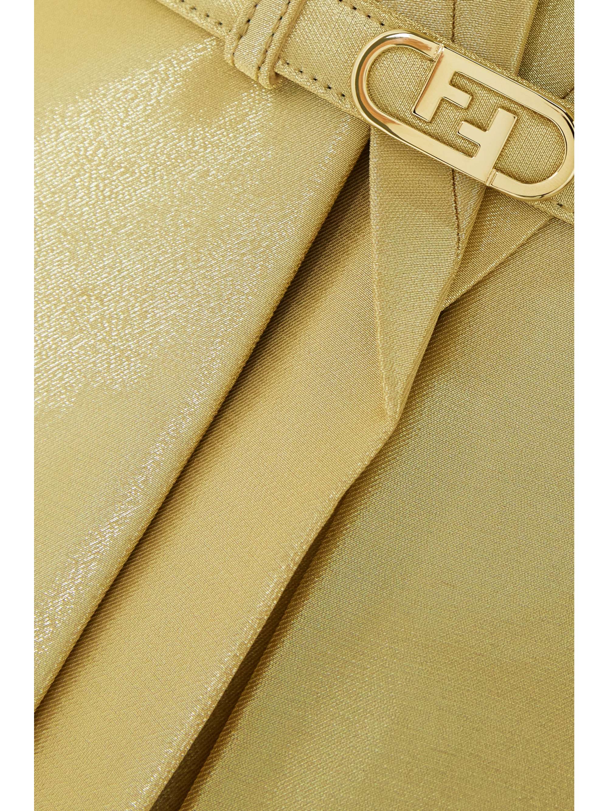 FENDI Belted metallic silk-blend cady blazer