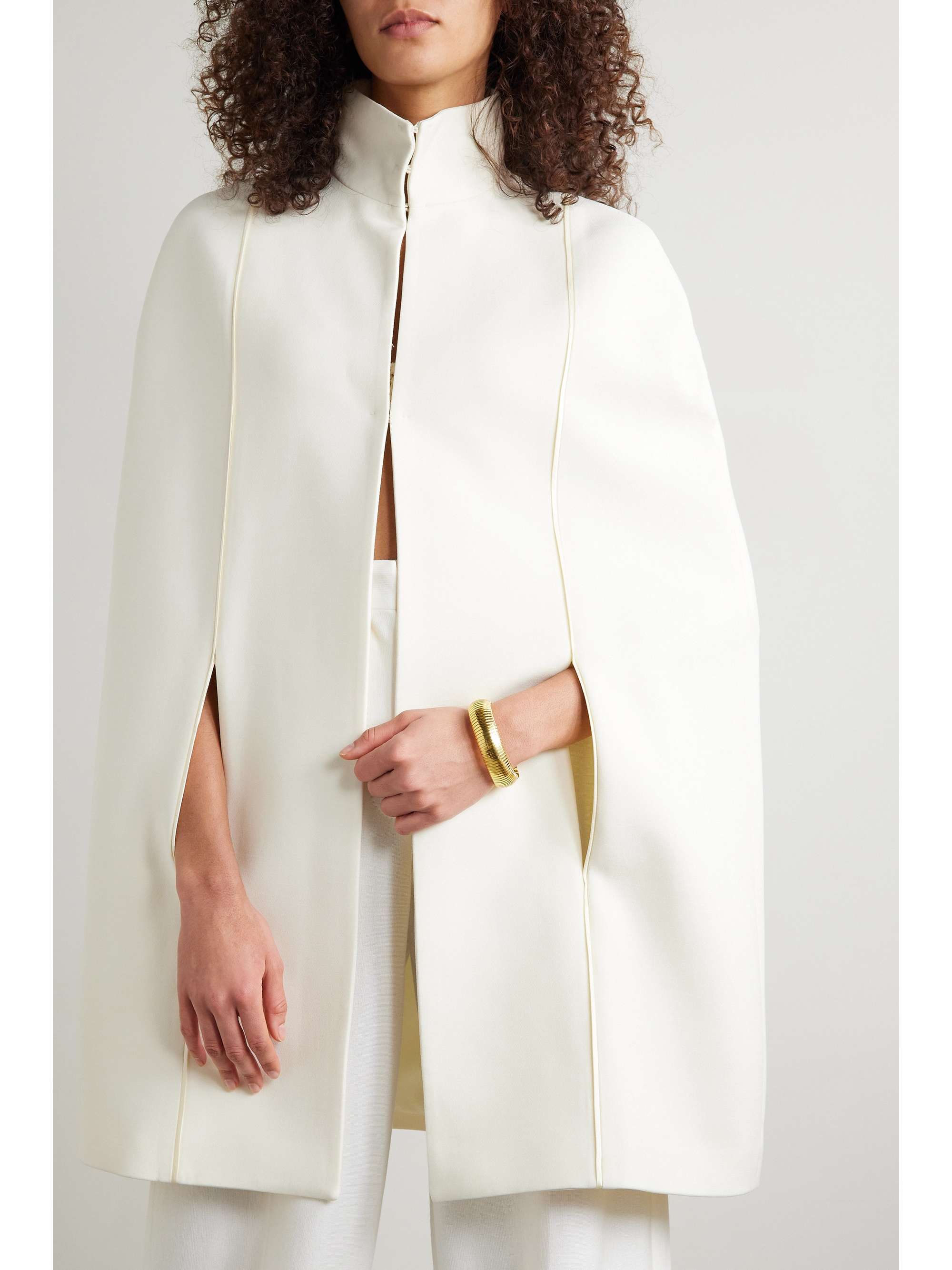 FENDI Wool and silk-blend cape