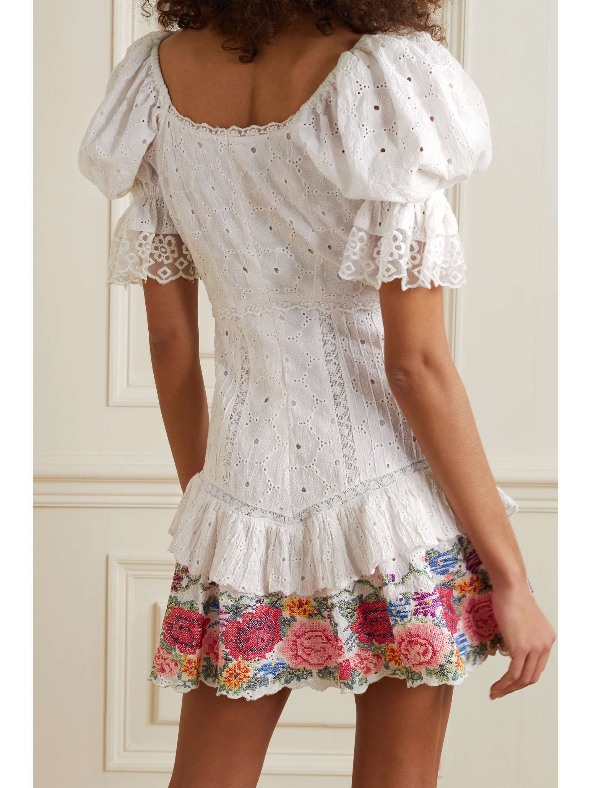 LOVESHACKFANCY Thressey ruffled embroidered broderie anglaise cotton