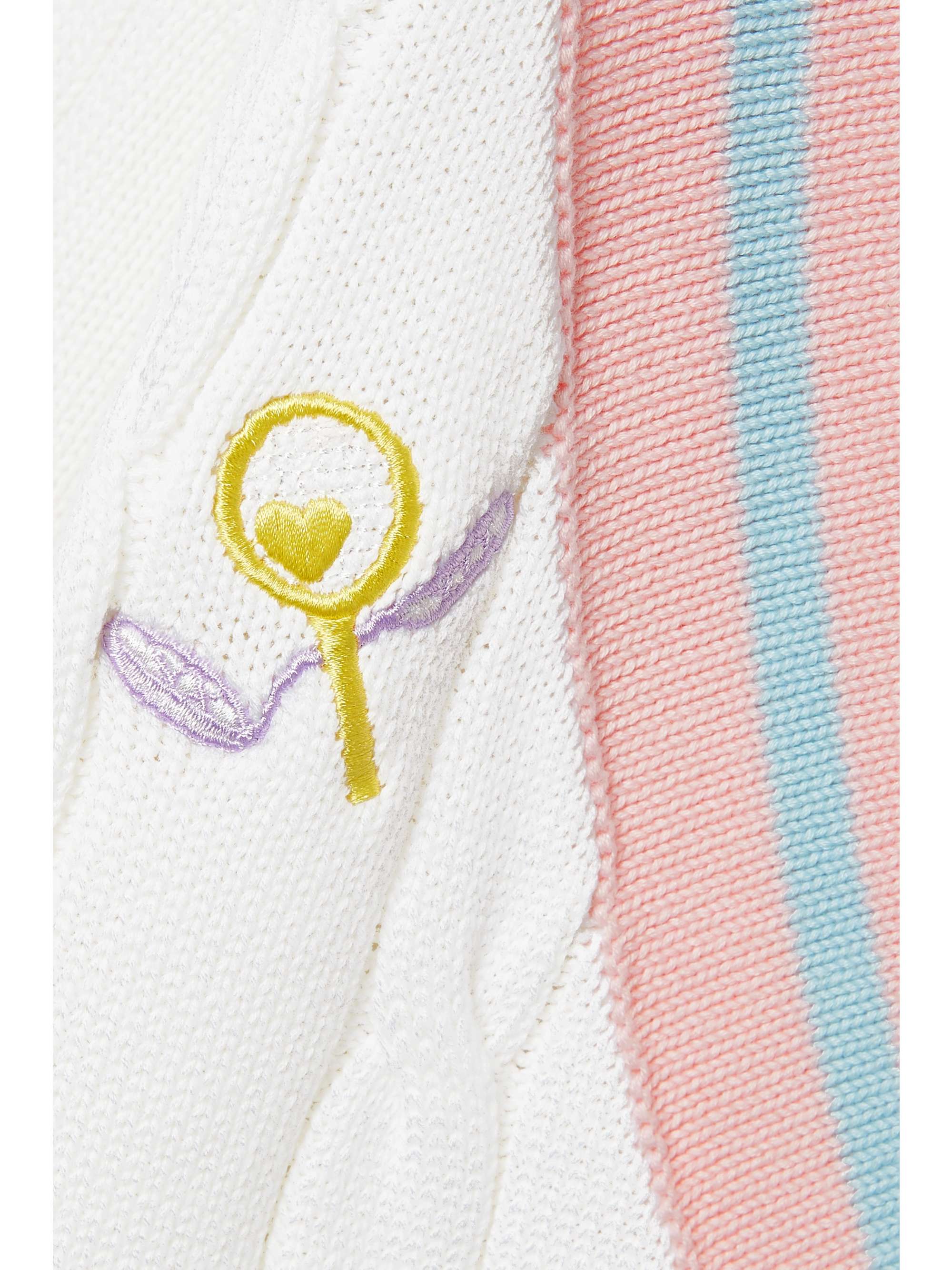 LOVESHACKFANCY Malaine embroidered cable-knit sweater