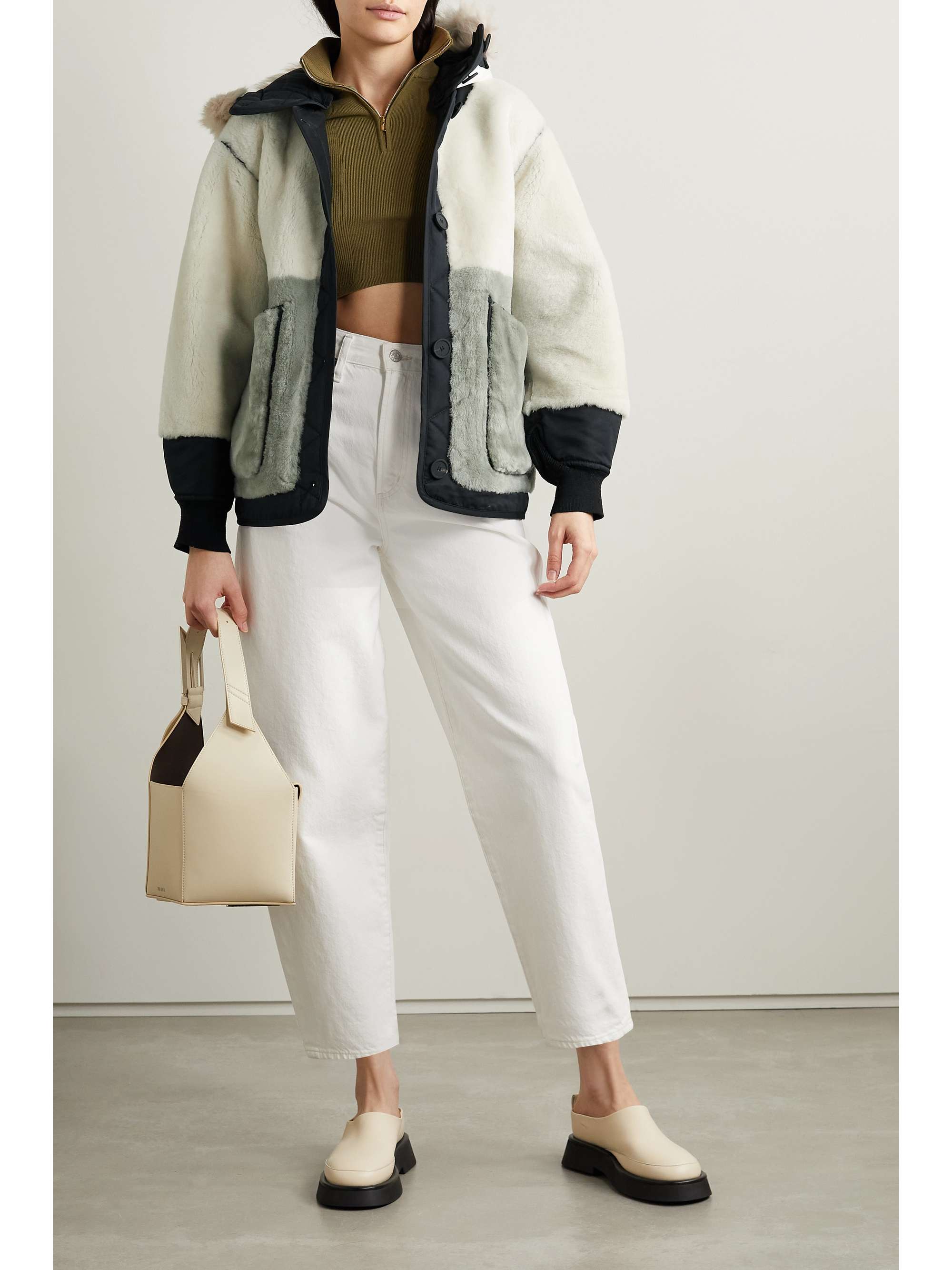 faux shearling bomber jacket