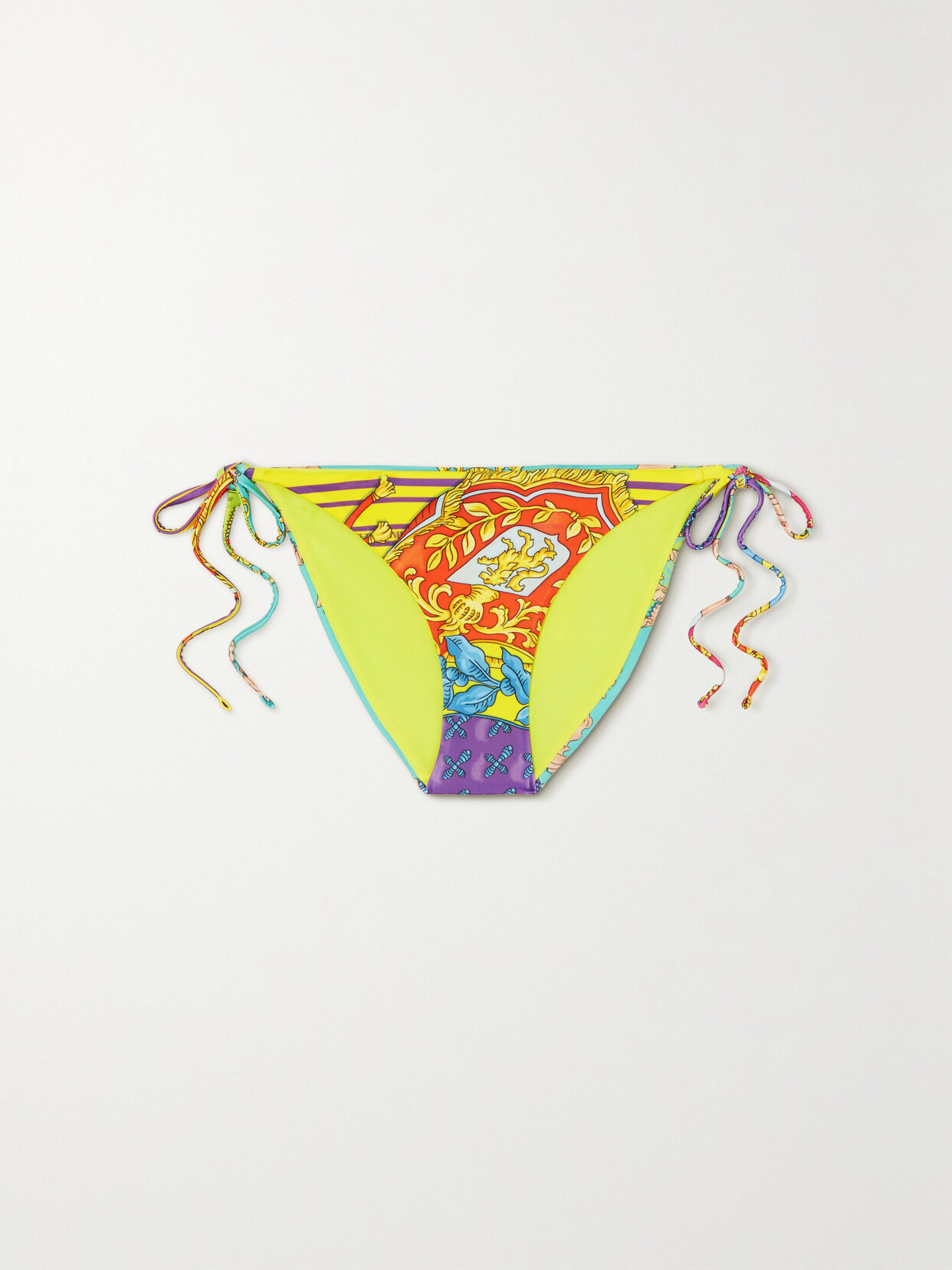 Versace Royal Rebellion Printed Bikini Briefs In Multi