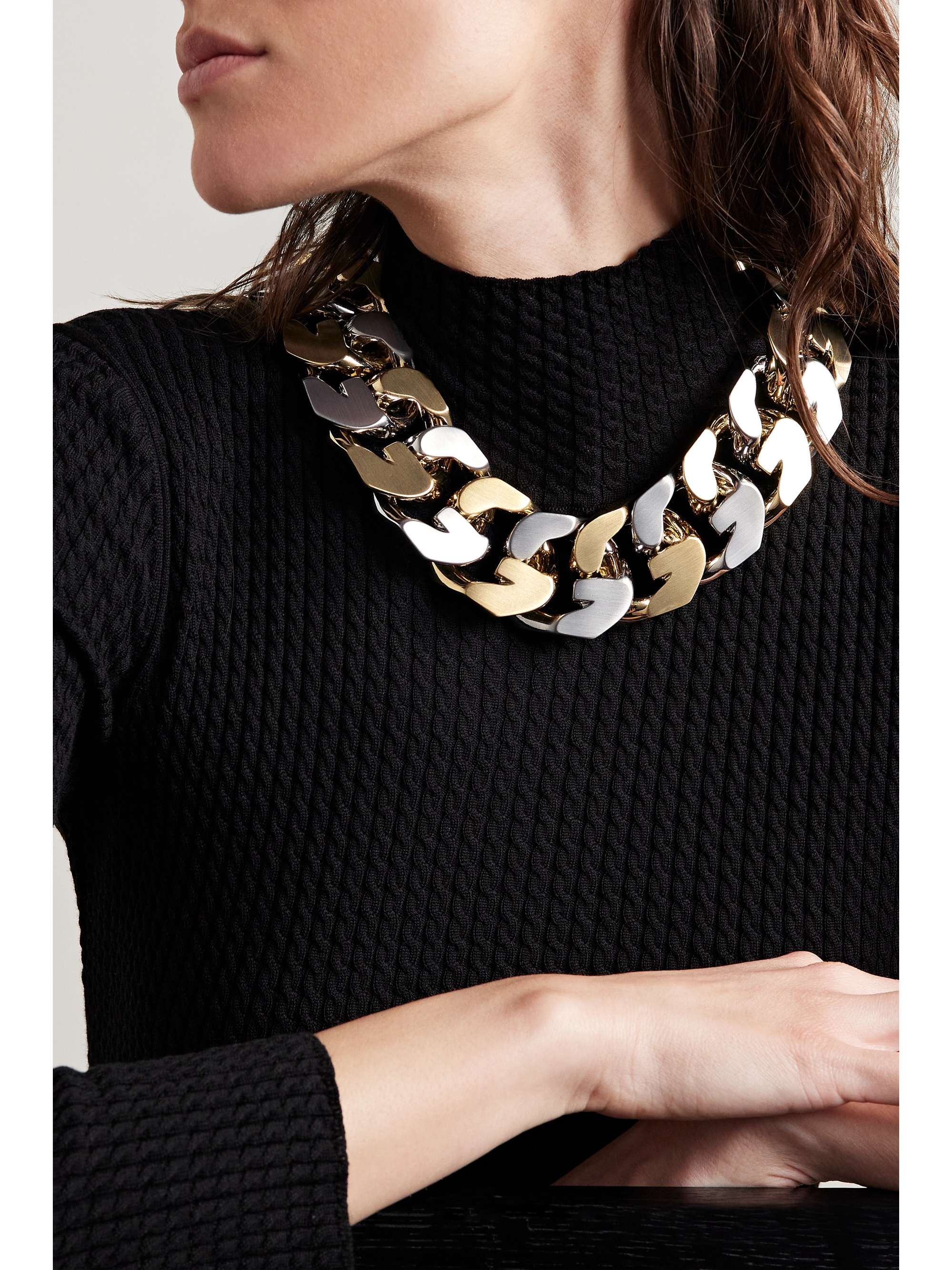 GIVENCHY Silver and gold-tone necklace