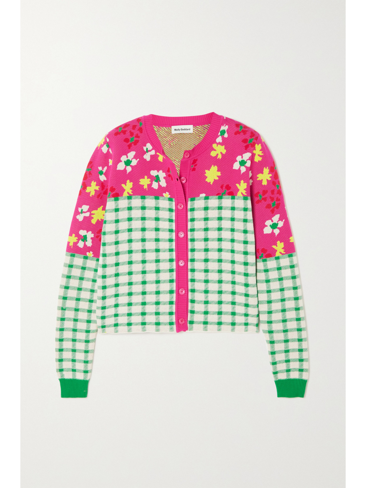 Molly Goddard Cotton-blend Jacquard-knit Cardigan - Pink