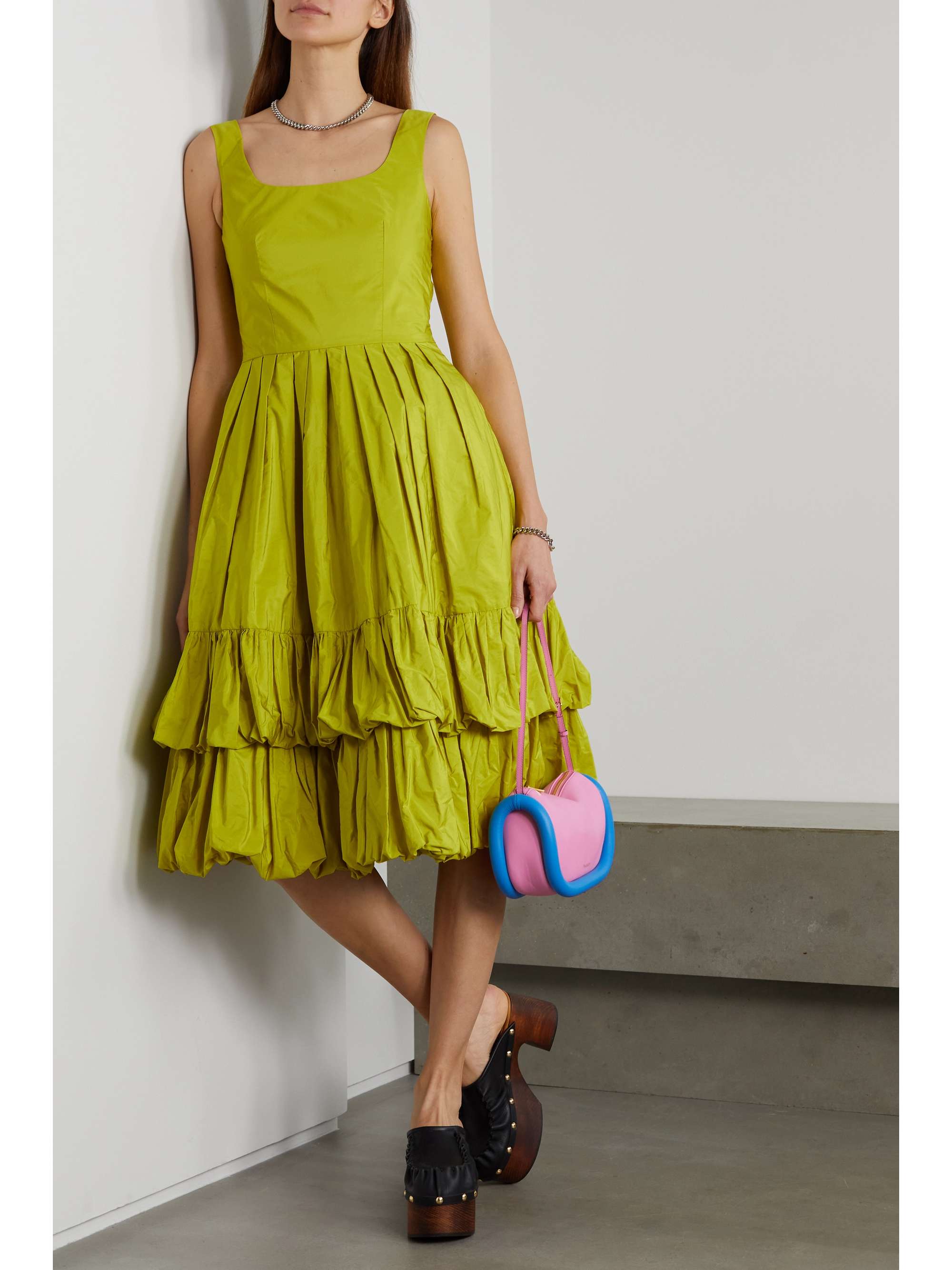MOLLY GODDARD Nikita pleated tiered taffeta dress