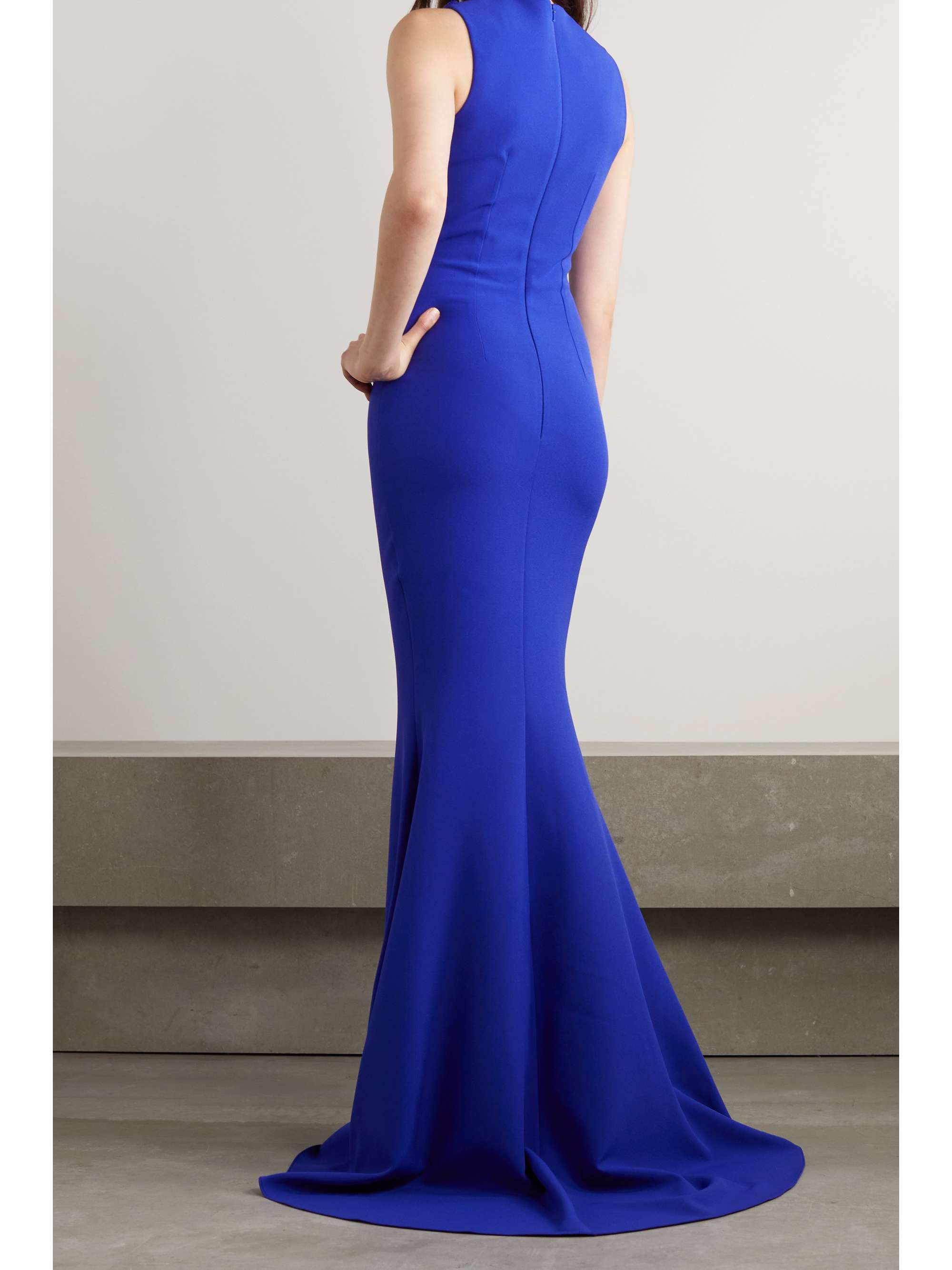 SAFIYAA Bead-embellished crepe halterneck gown