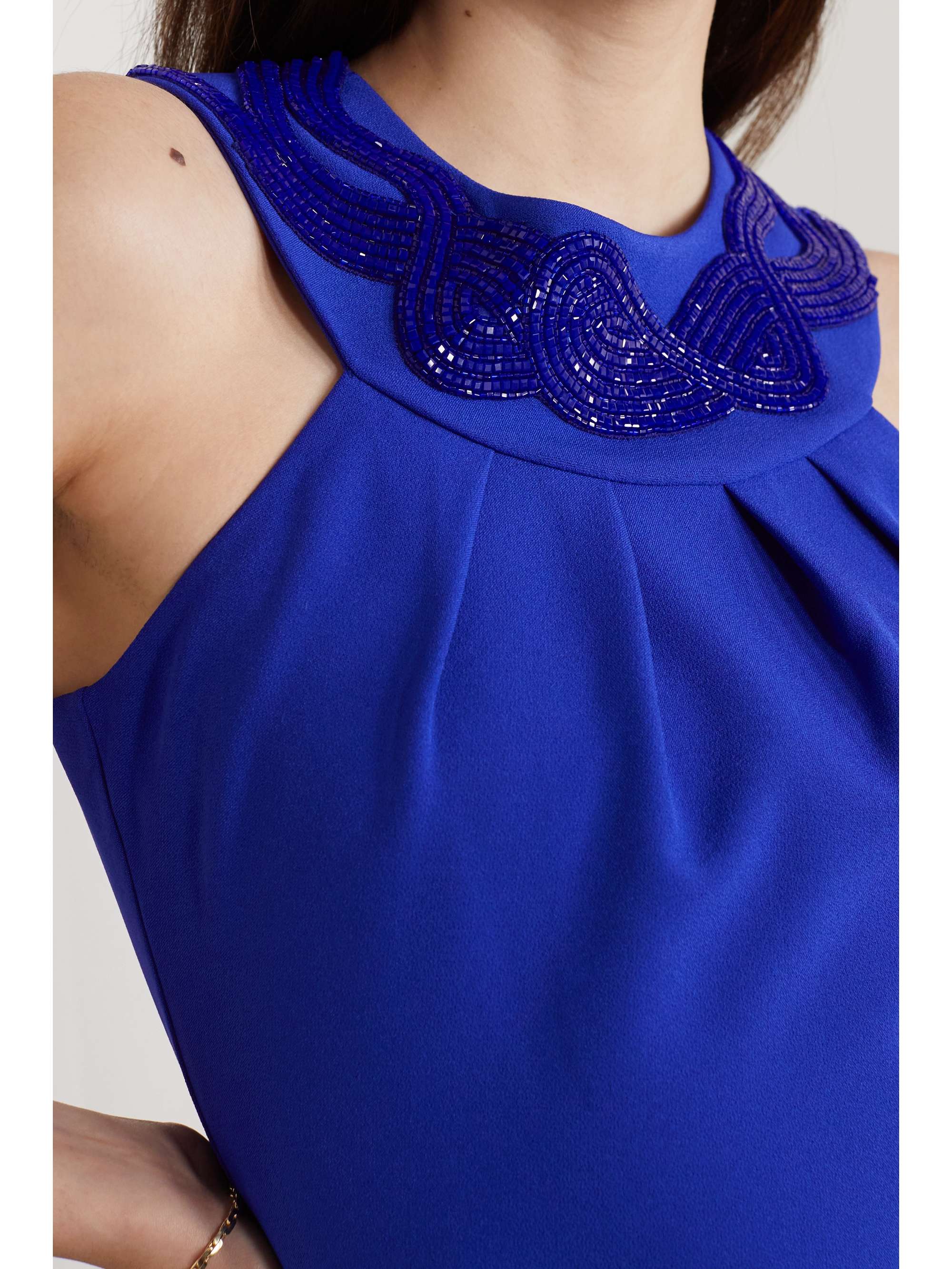 SAFIYAA Bead-embellished crepe halterneck gown