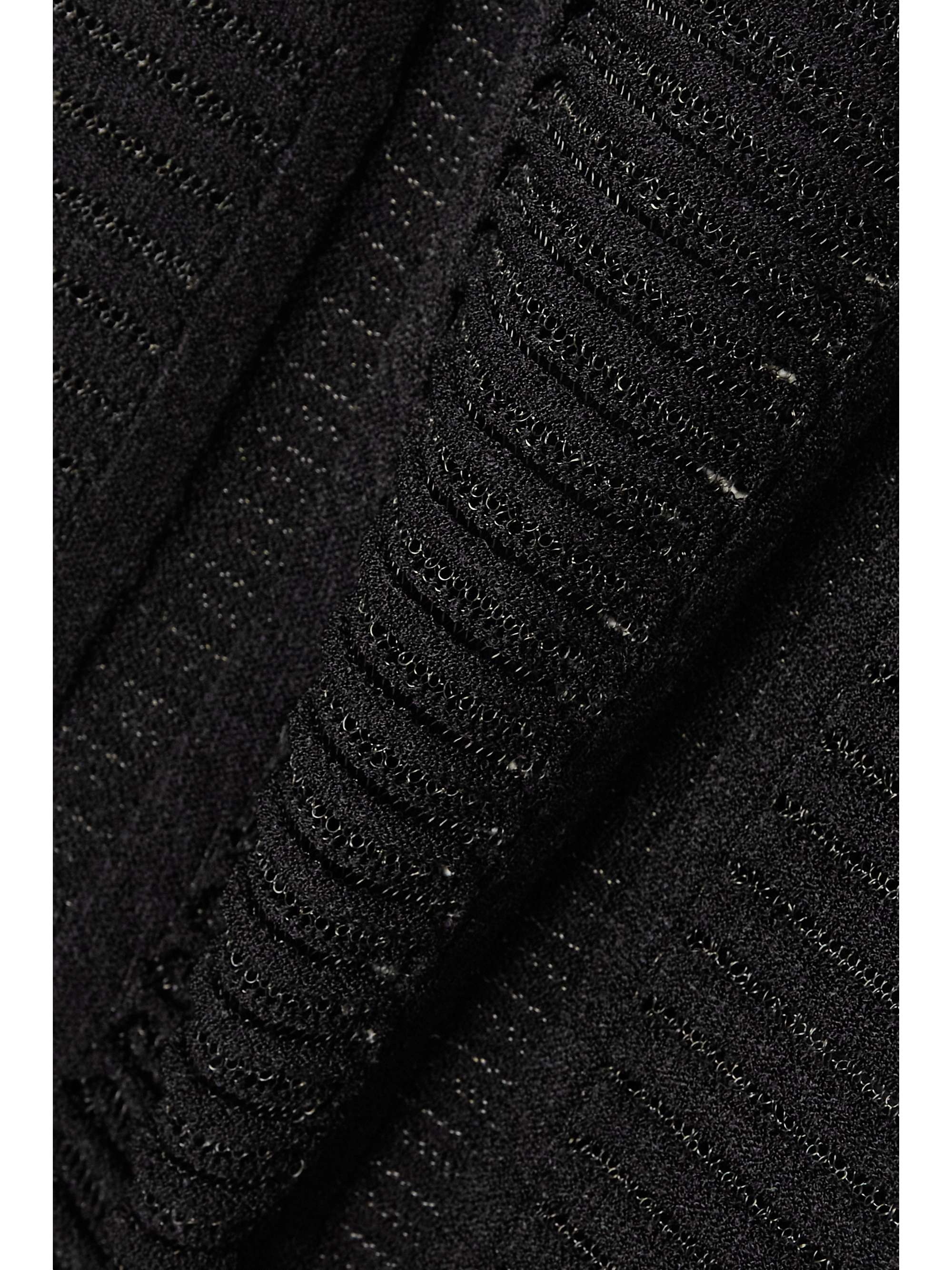 BALMAIN 露肩罗纹针织连衣裙