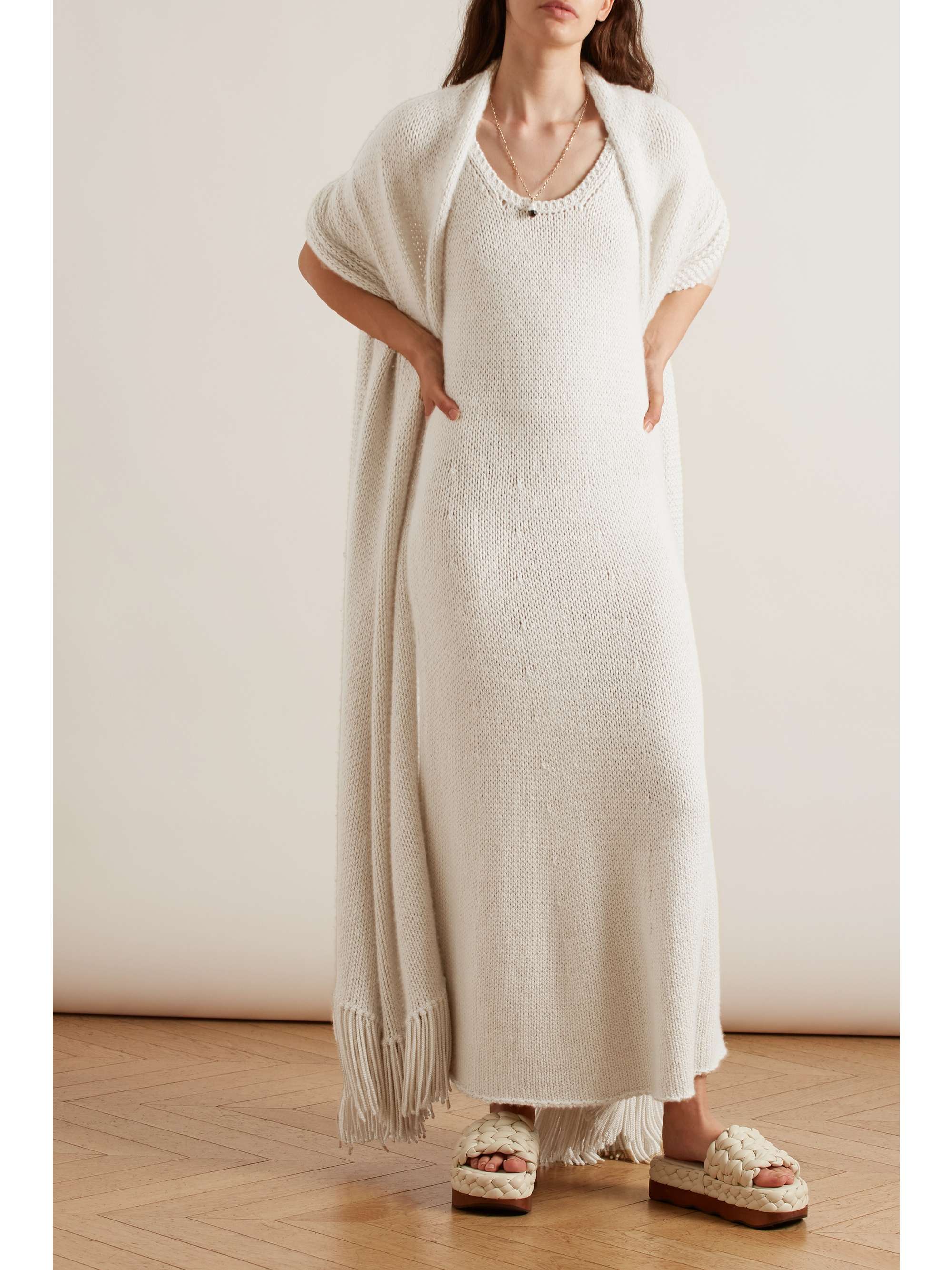 white cashmere dress