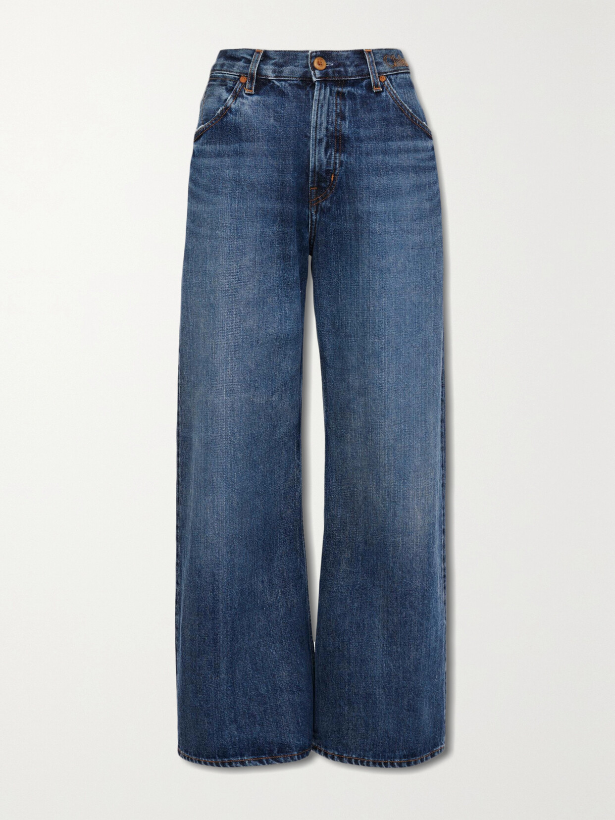 CHLOÉ STROMBOLI CROPPED MID-RISE WIDE-LEG JEANS