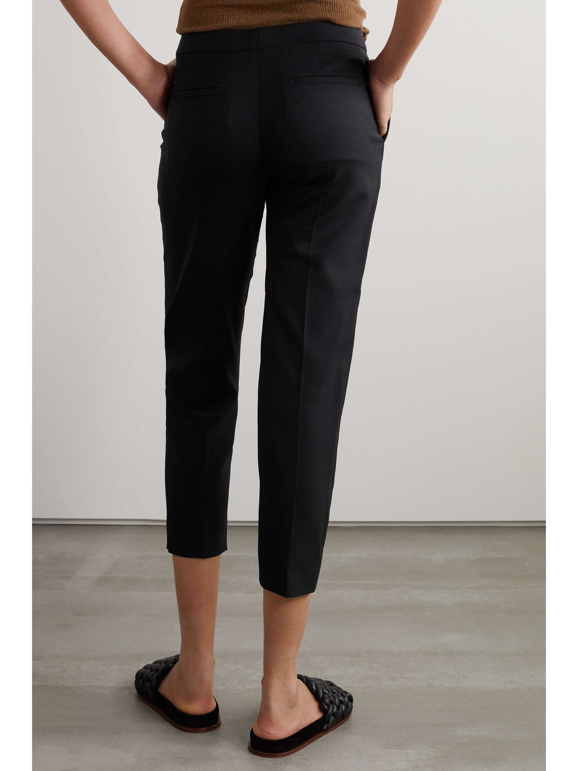 CHLOÉ + NET SUSTAIN cropped stretch-wool slim-leg pants