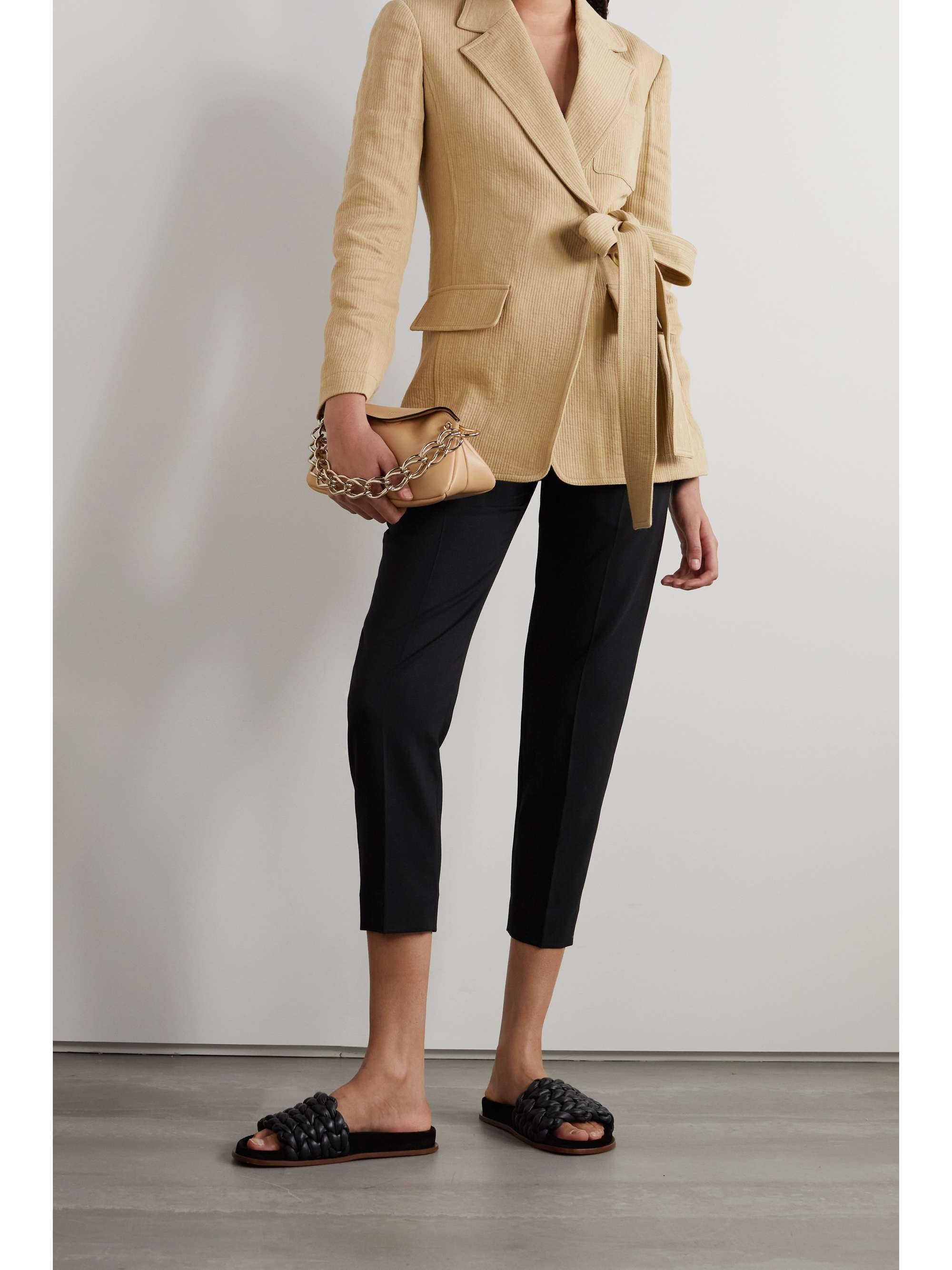 CHLOÉ + NET SUSTAIN cropped stretch-wool slim-leg pants