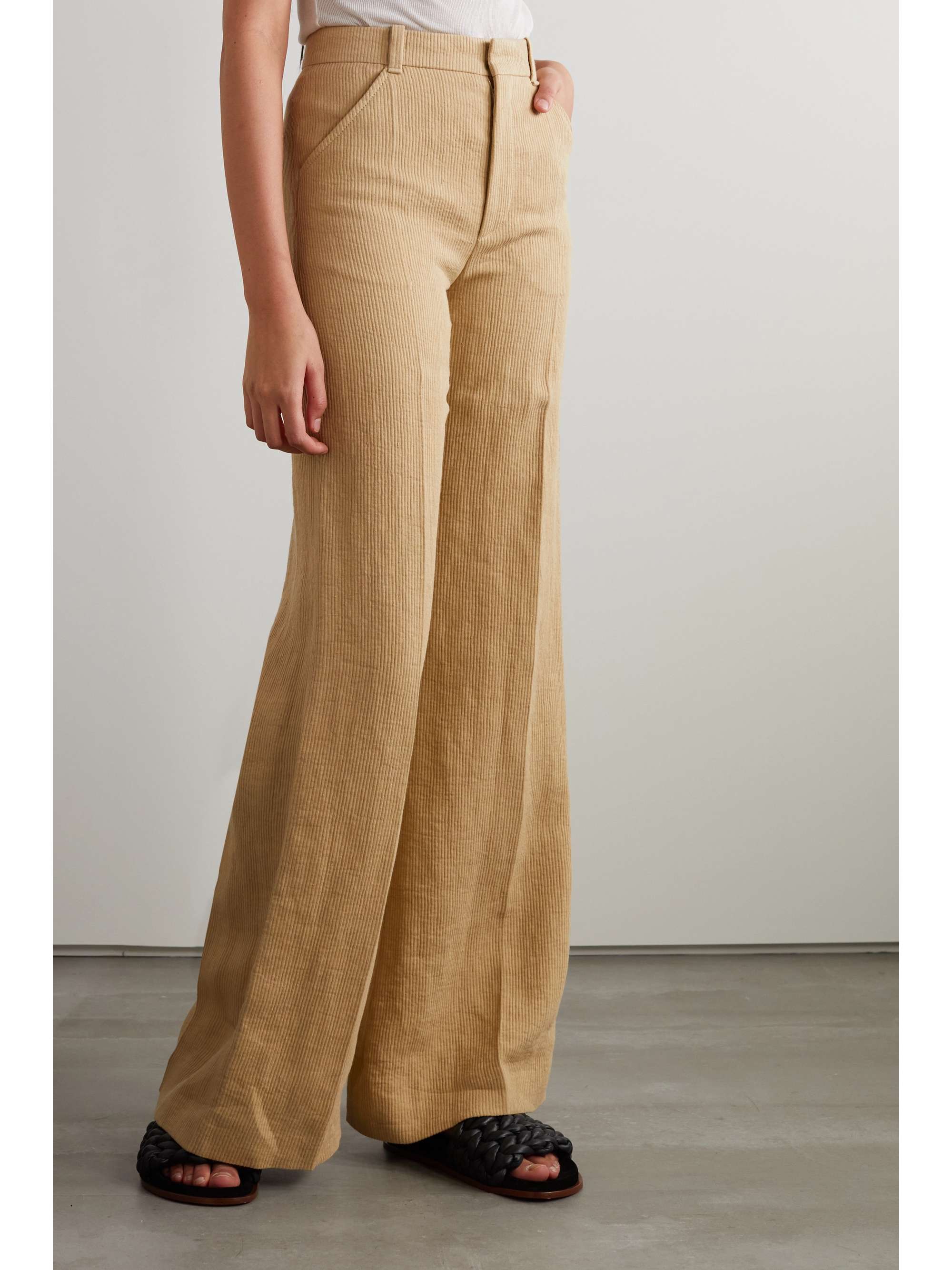 CHLOÉ Linen-corduroy wide-leg pants