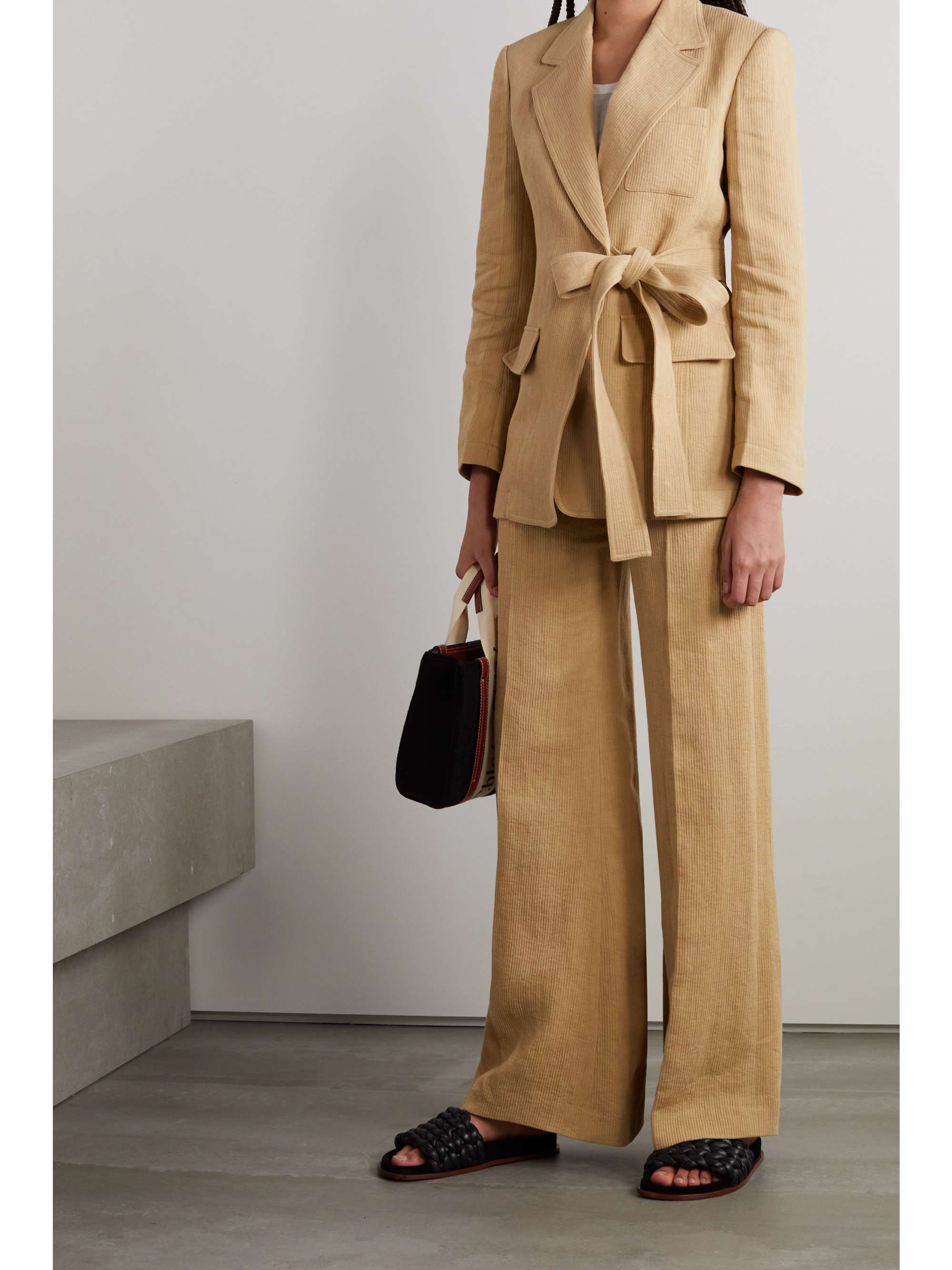 CHLOÉ Linen-corduroy wide-leg pants