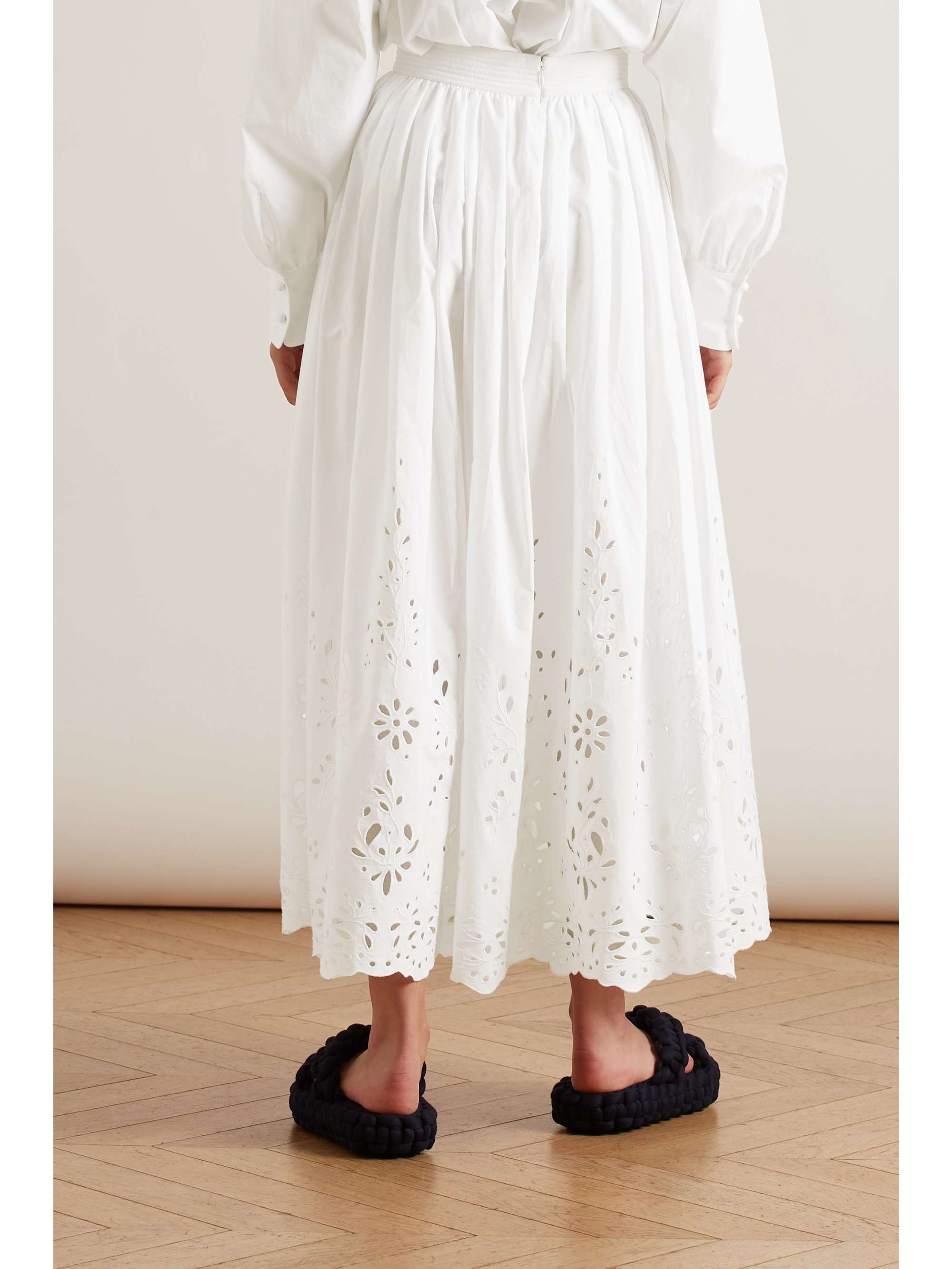 CHLOÉ Broderie anglaise cotton-poplin skirt
