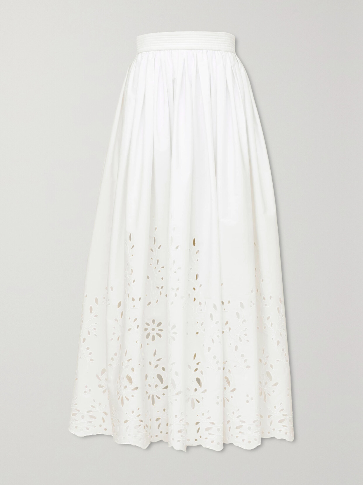 Chloé Broderie Anglaise Cotton-poplin Long Skirt - Atterley In White