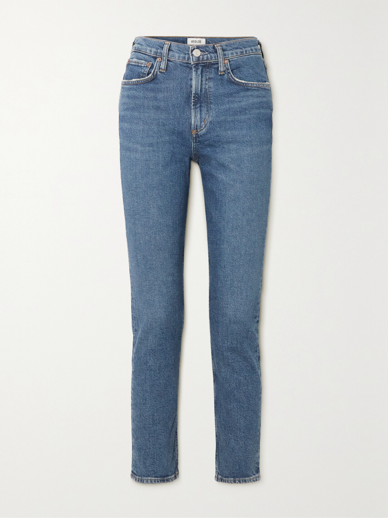 Agolde Merrel Tapered Mid-rise Organic-cotton Denim Jeans In Blue